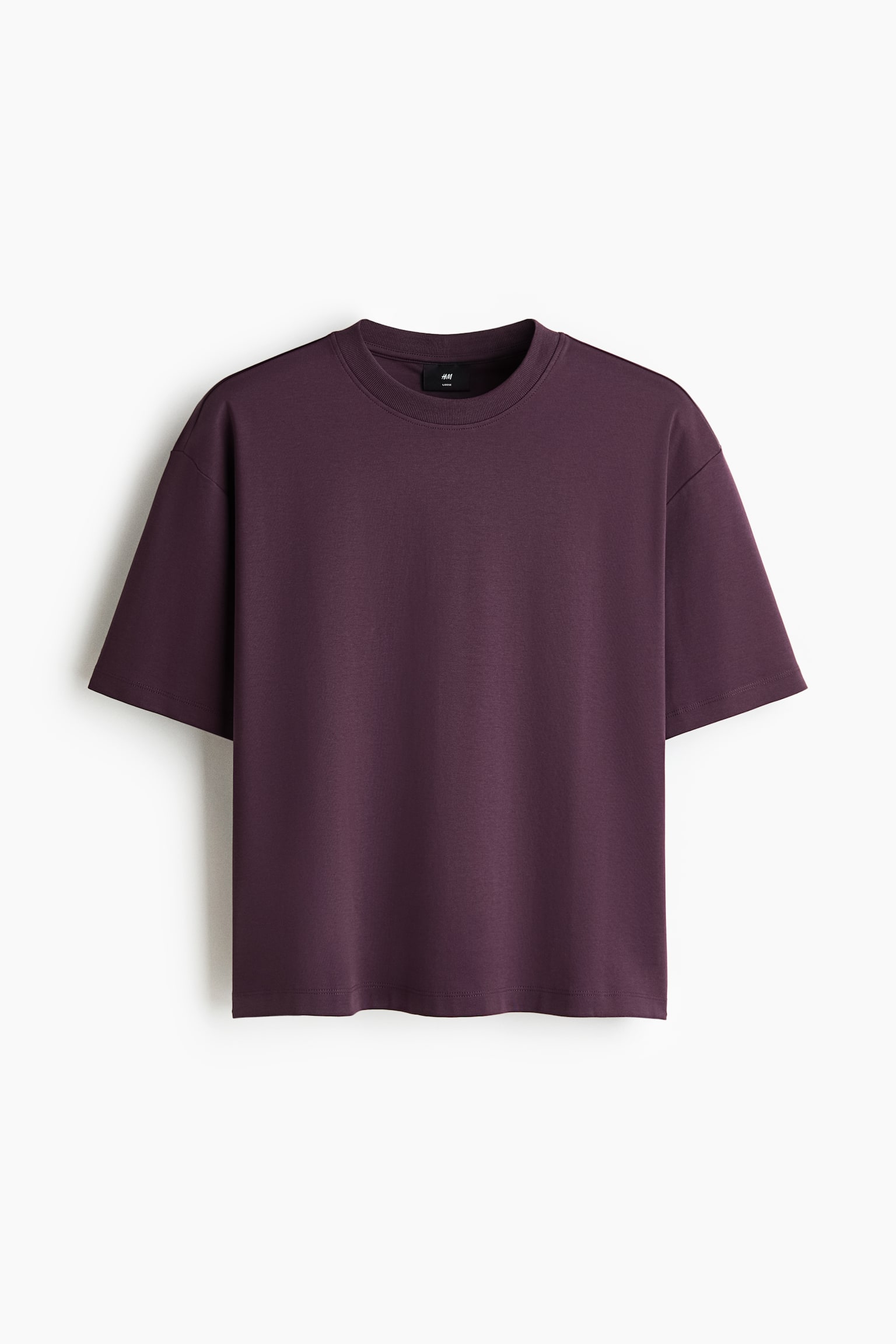 Oversized-Fit T-Shirt - Dark purple/White/Black