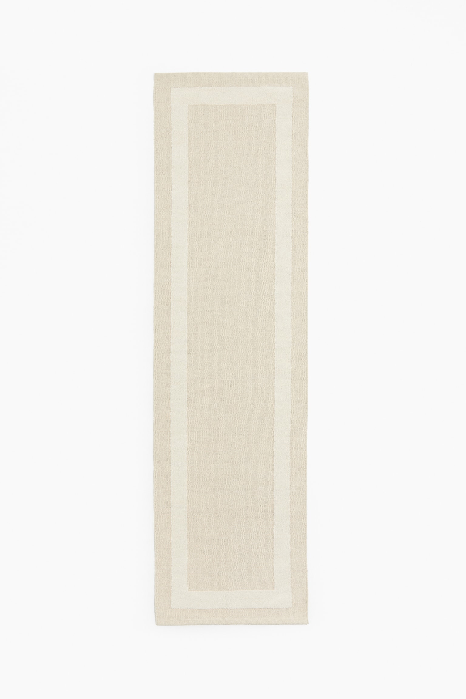 Flat weave cotton runner rug - Light beige/Beige/Moss green - 4