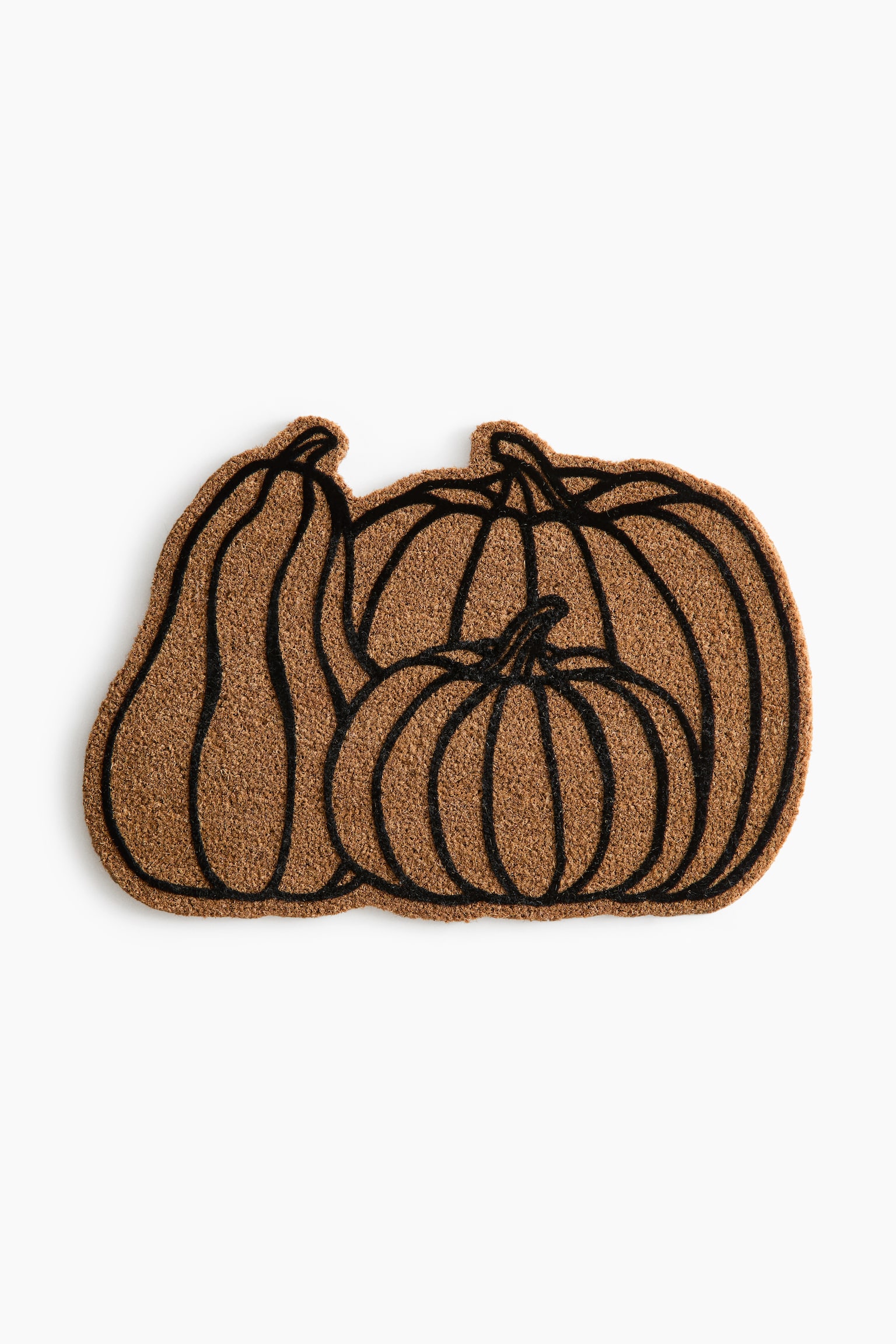 Pumpkin-motif coir doormat - Dark beige/Pumpkins