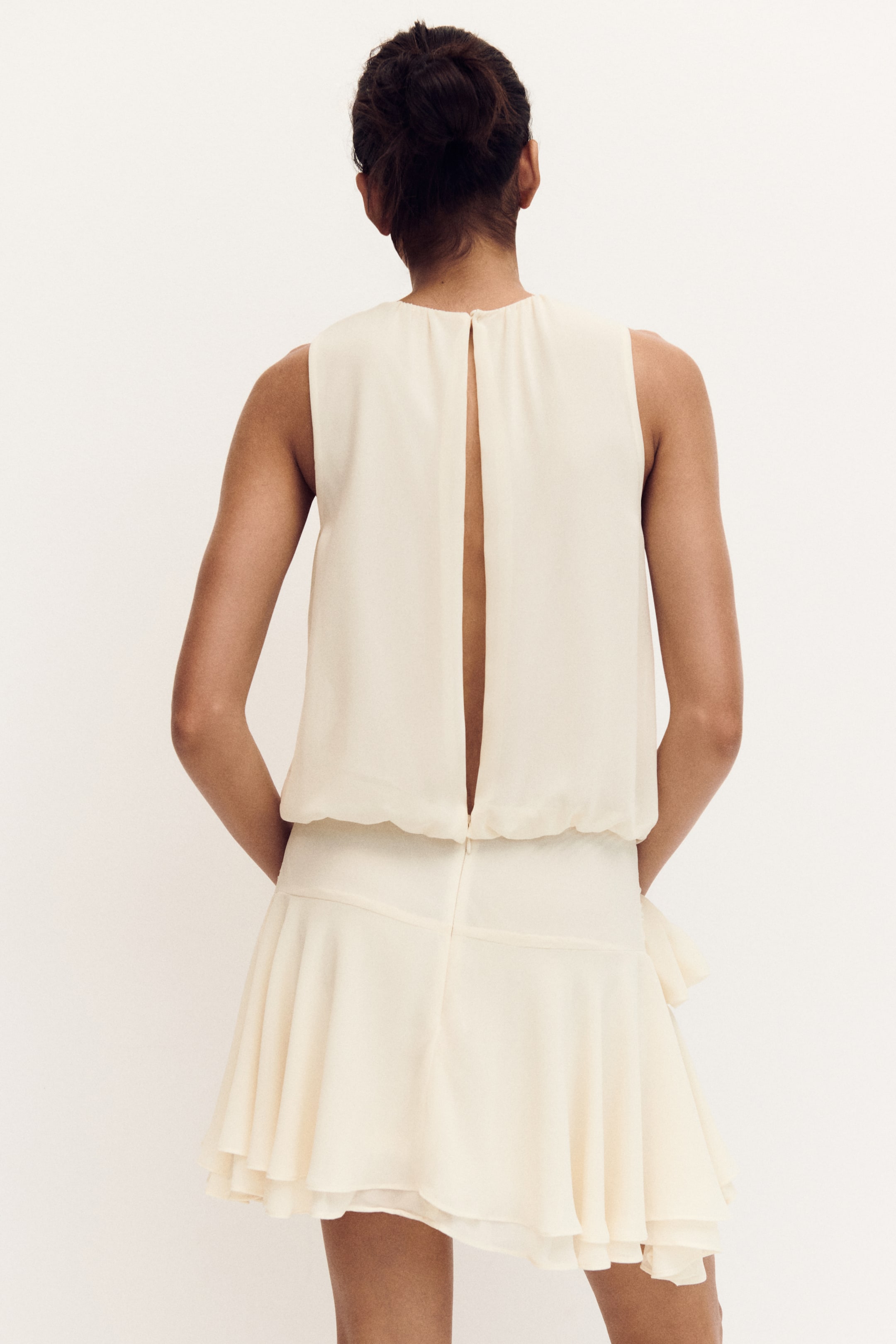 Tie-Detail Chiffon Dress