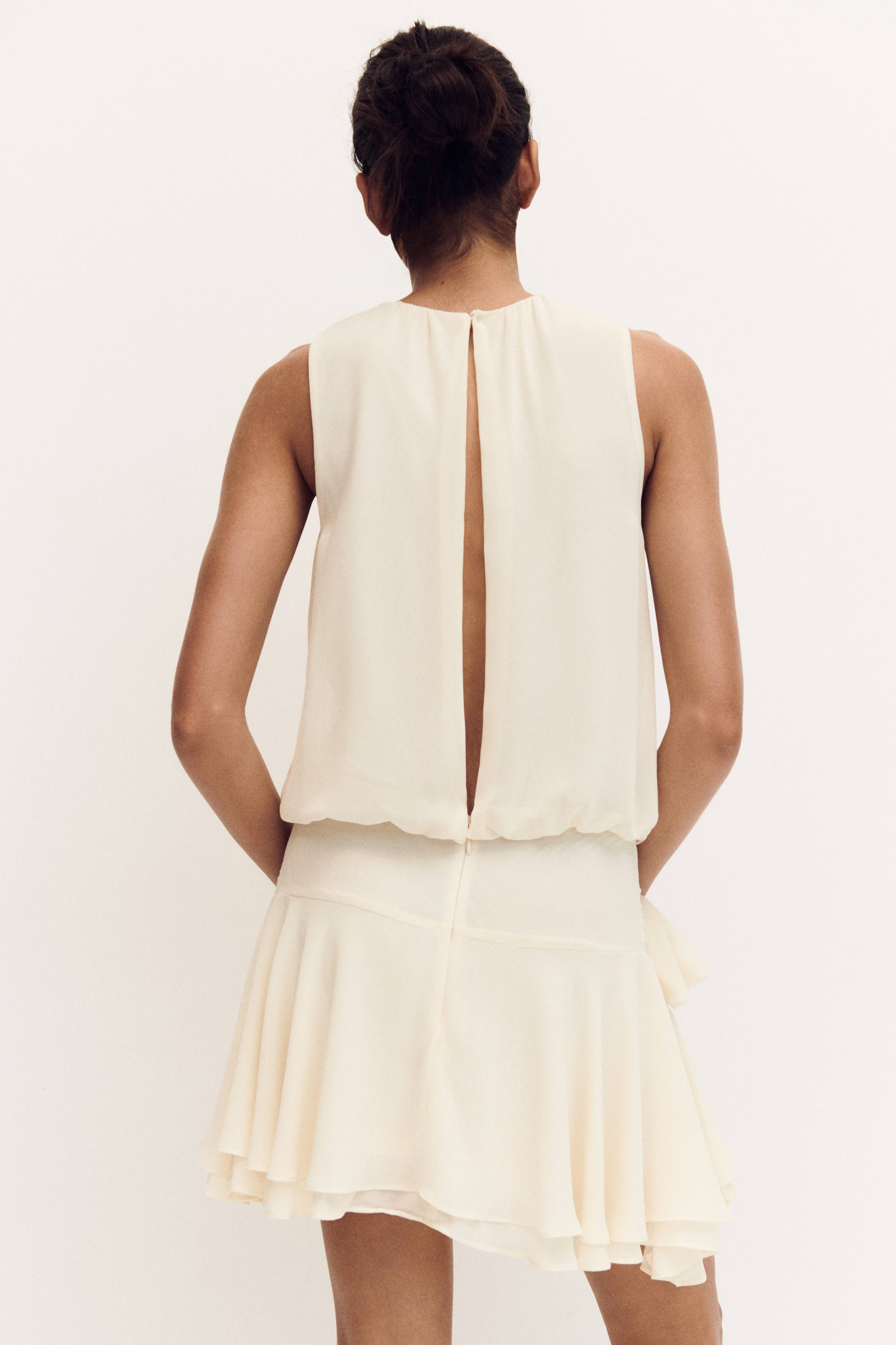 Tie-Detail Chiffon Dress