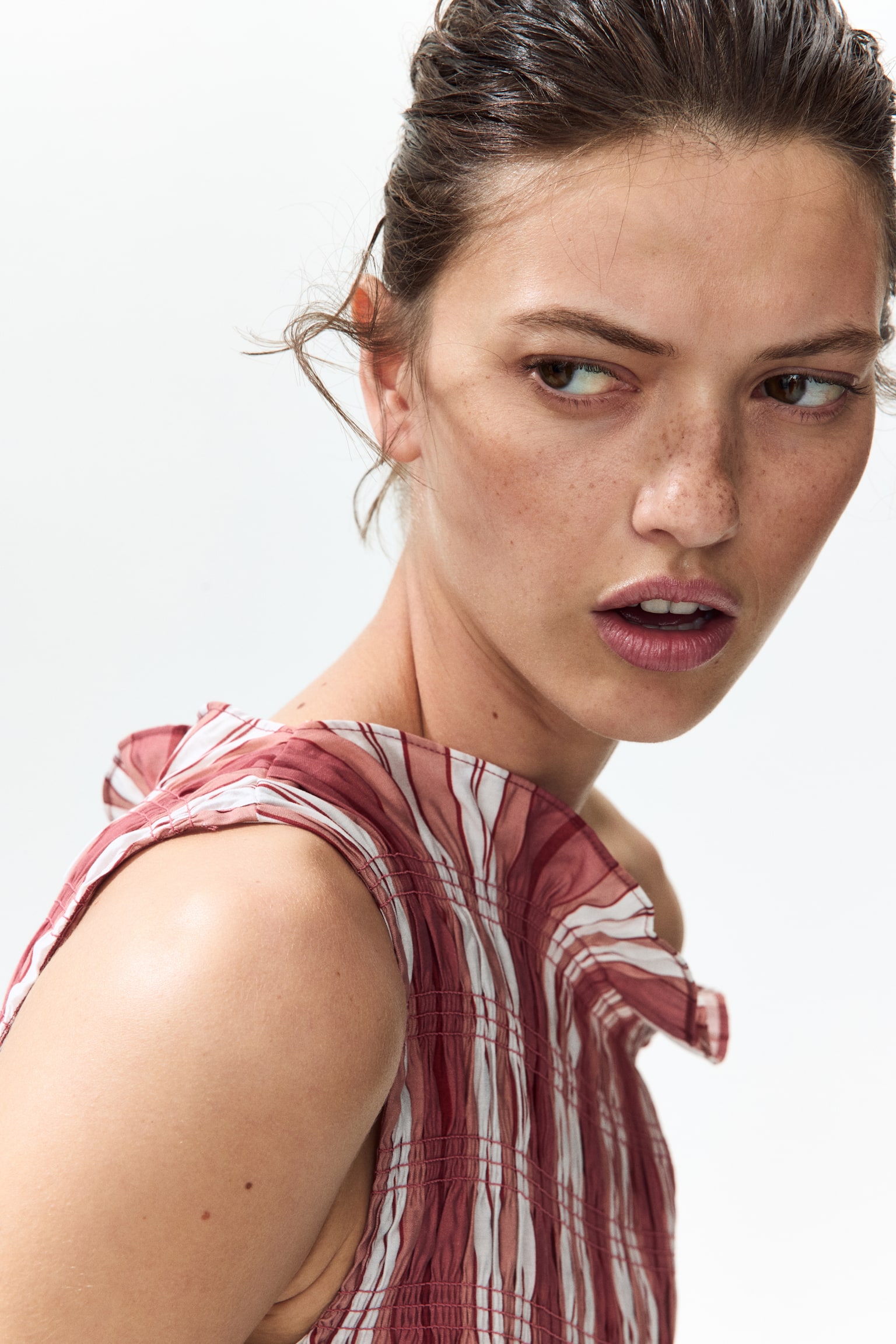 Top smocké en viscose-Rouge/rayé - 4