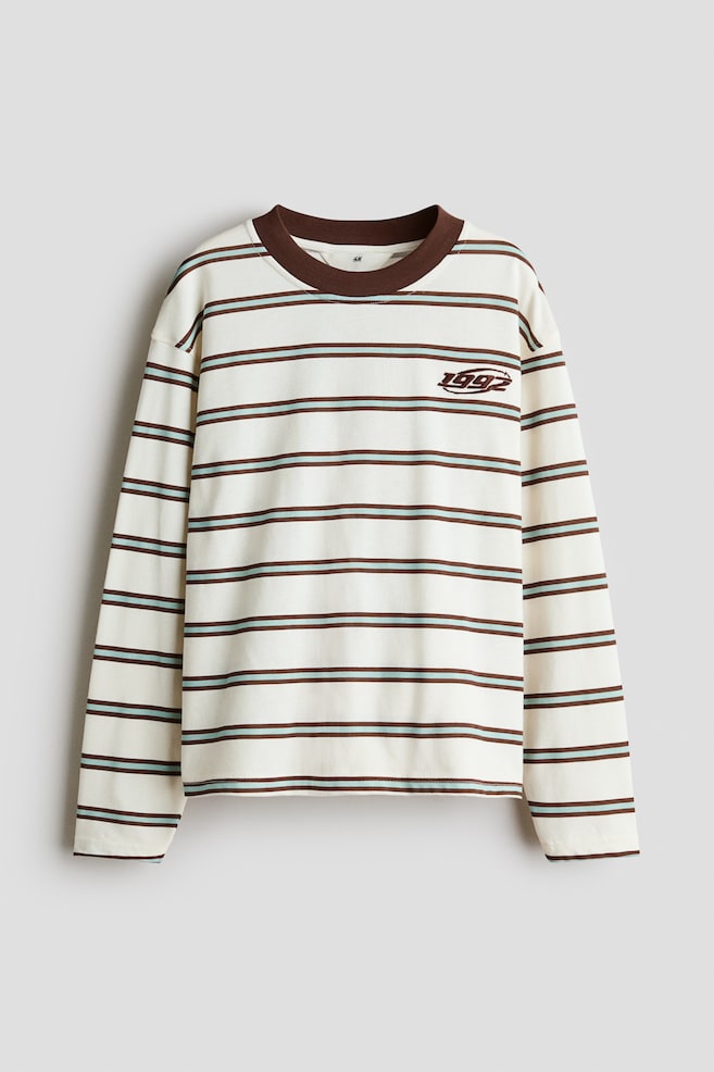 Long-sleeved cotton T-shirt - Cream/1992 - 1