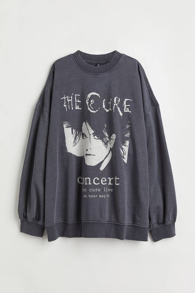 Oversized sweatshirt - Mørkegrå/The Cure - 1