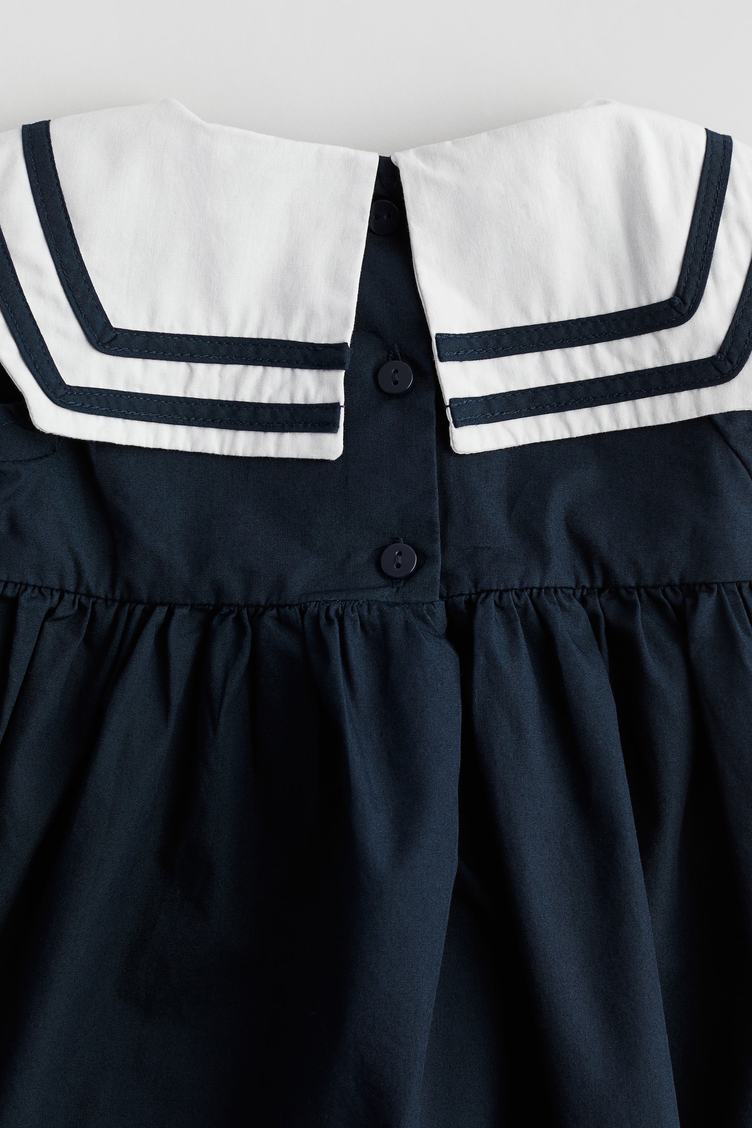 Cotton sailor dress - Navy blue - 2