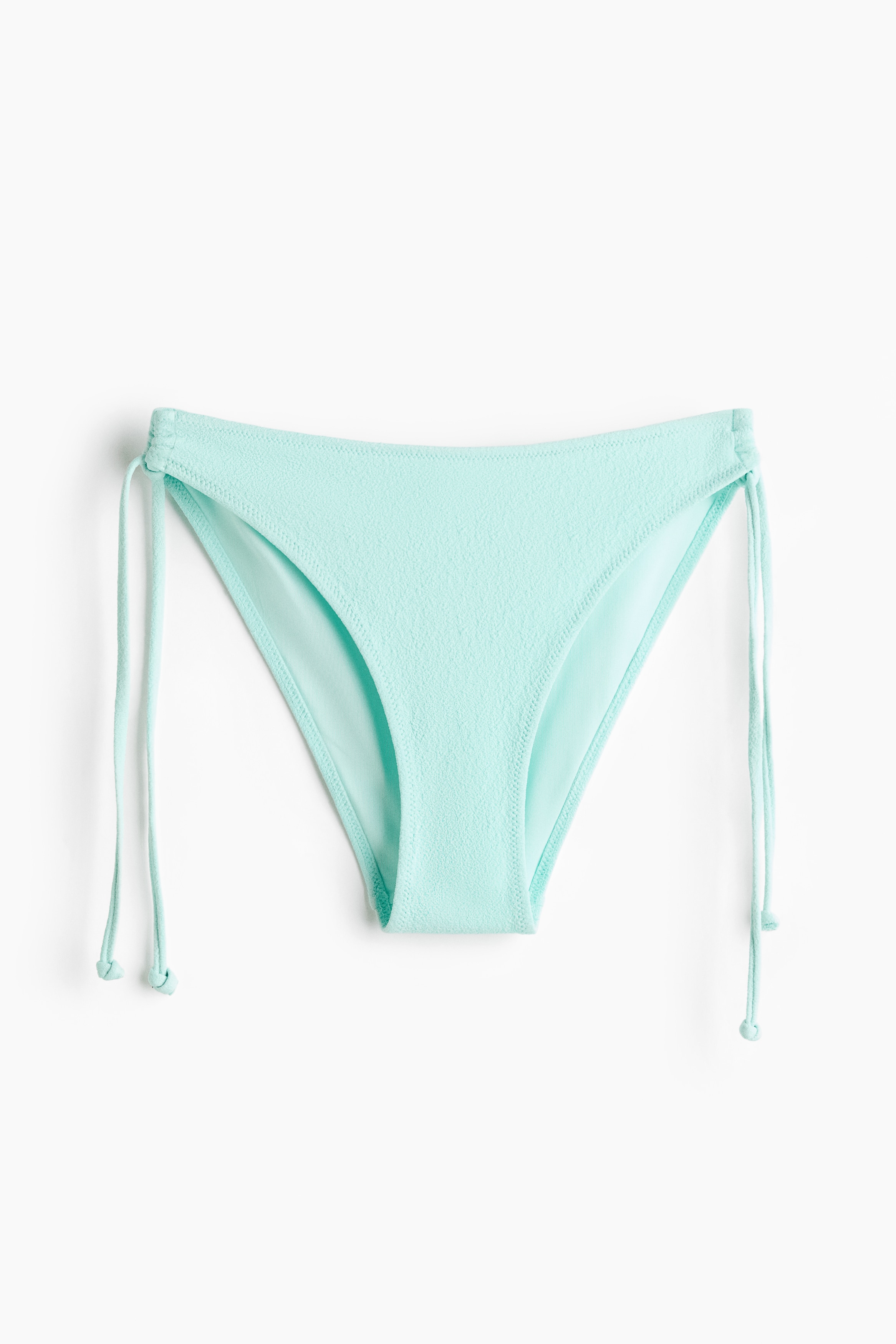 Cheeky Tie-Tanga Bikinihose - Helltürkis/Dunkelbraun/Leopardenprint
