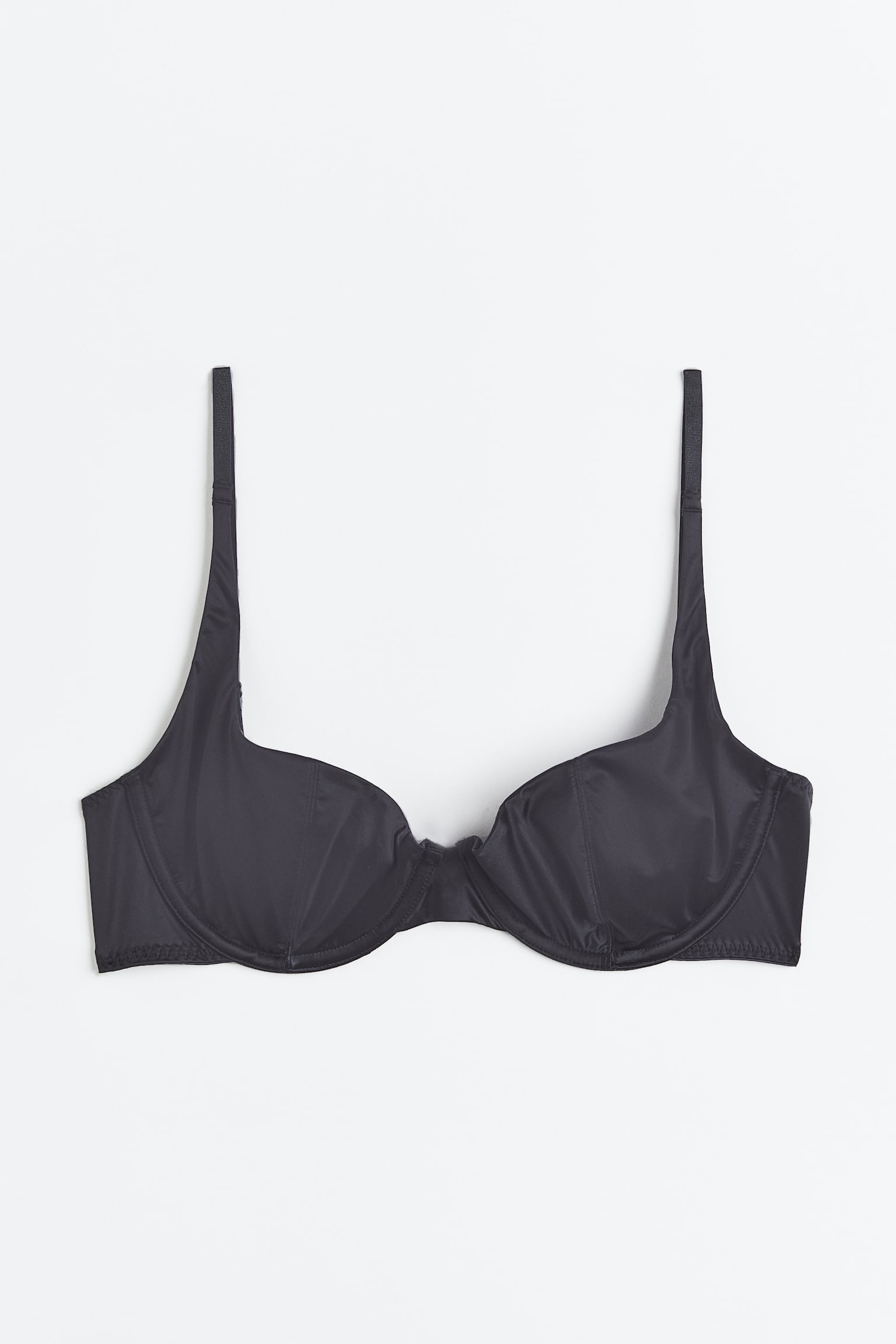 Non-padded underwired jersey bra - Dark grey
