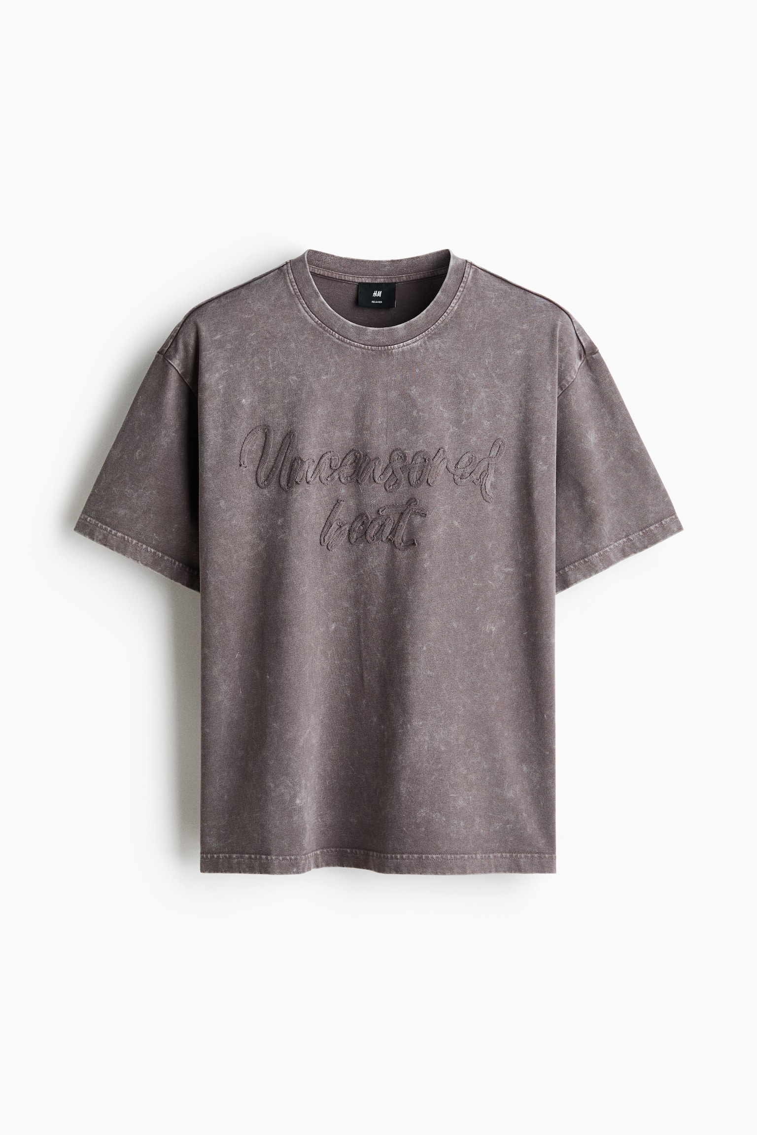 Relaxed Fit Cotton T-shirt - Washed grey/Light dusty blue