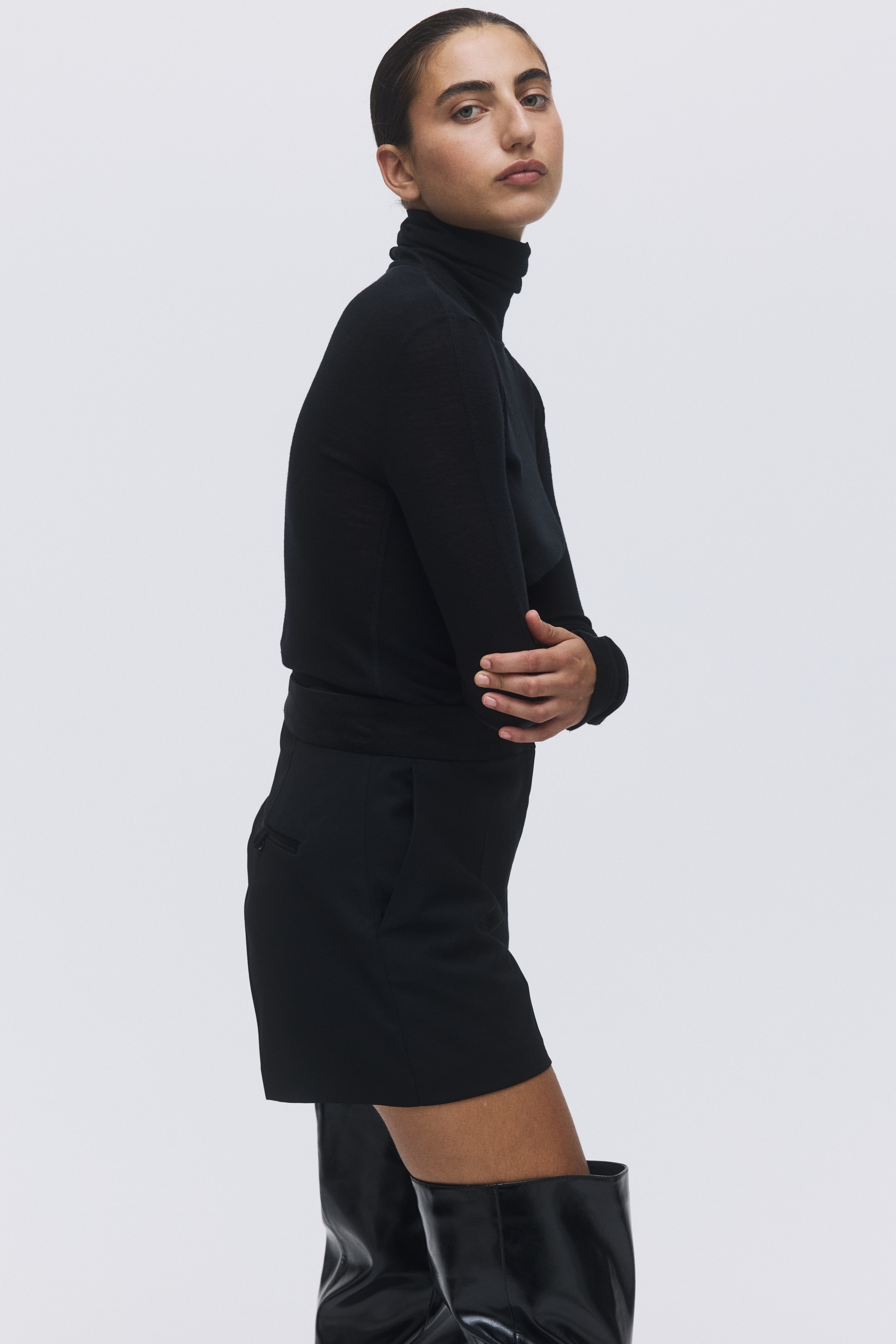 High-waisted tailored shorts
