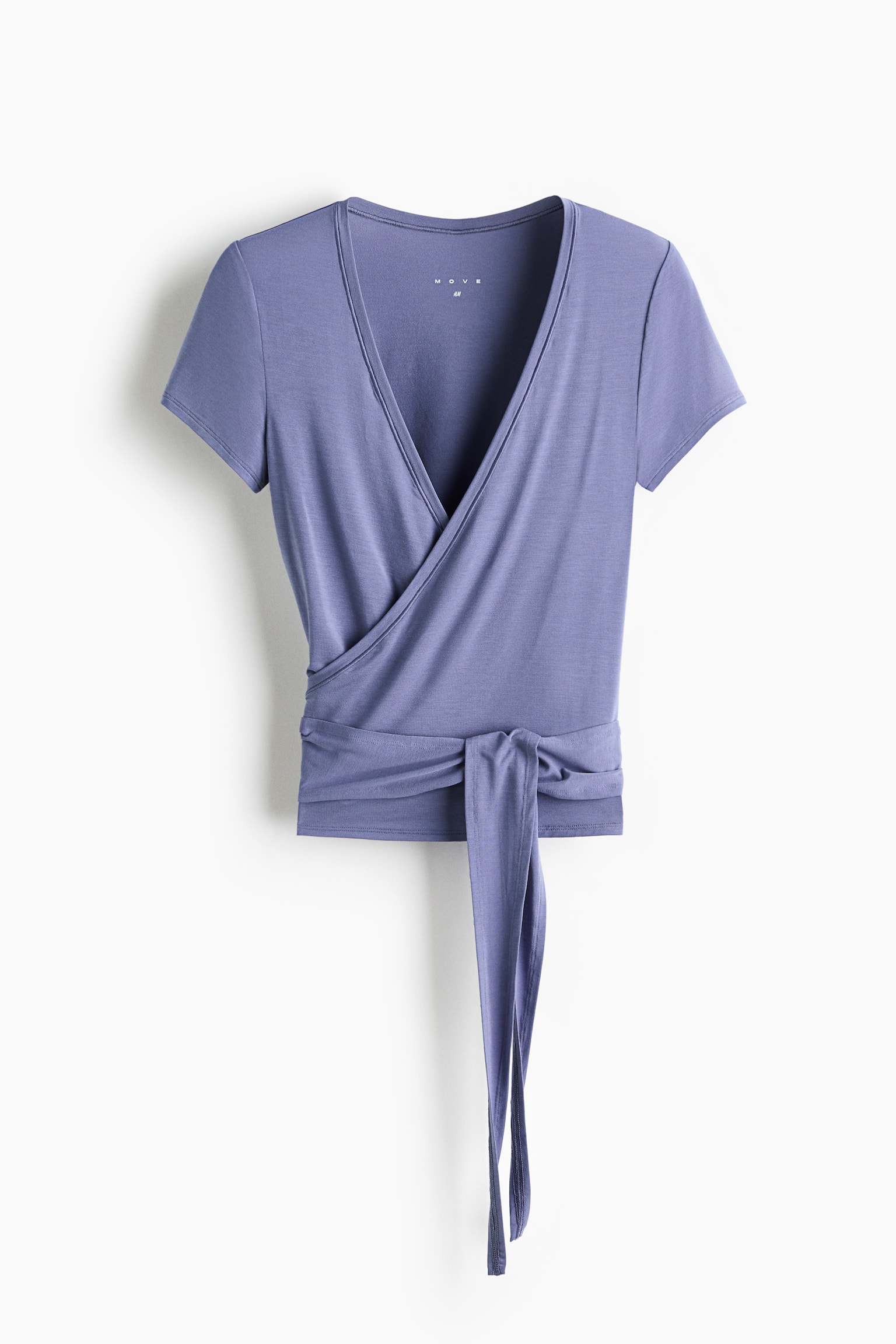 Sports wrap top in modal - Dusty violet/Sage green - 1