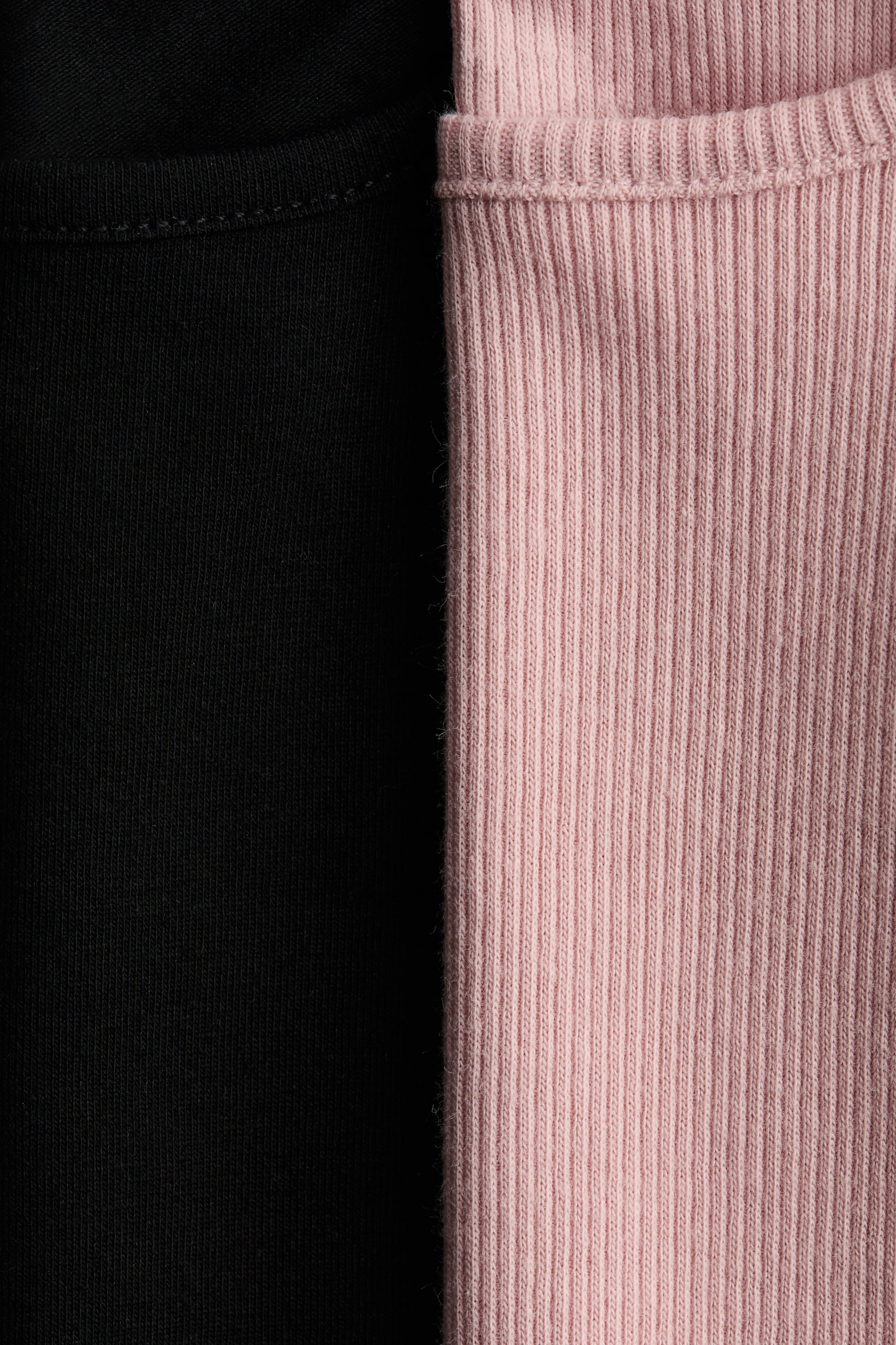 2-pack frill-trimmed jersey tops - Black/Light pink - 2