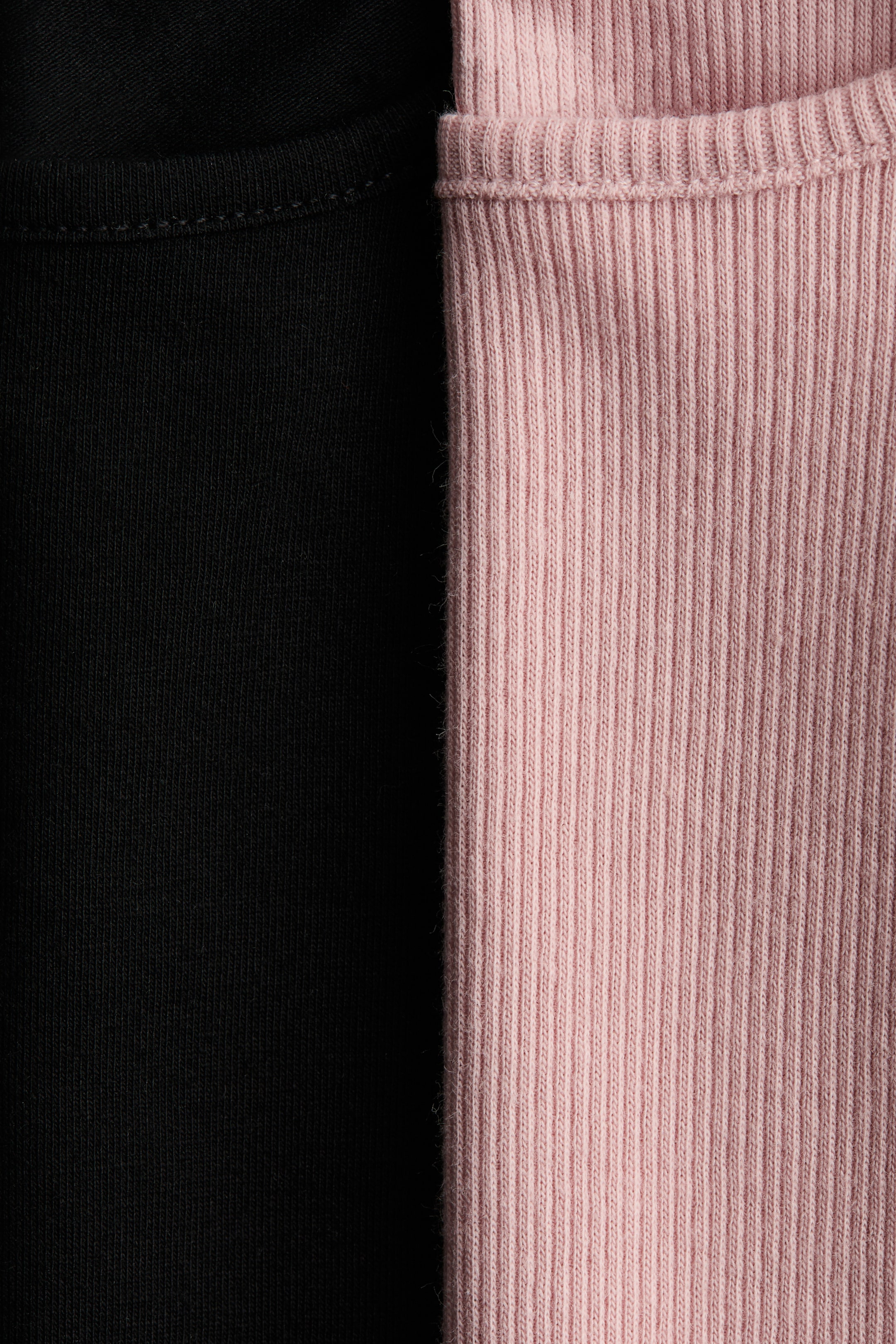 View larger image: 2-Pack Ruffle-Trimmed Jersey Tops - Black/light pink - Kids | H&M CA 2