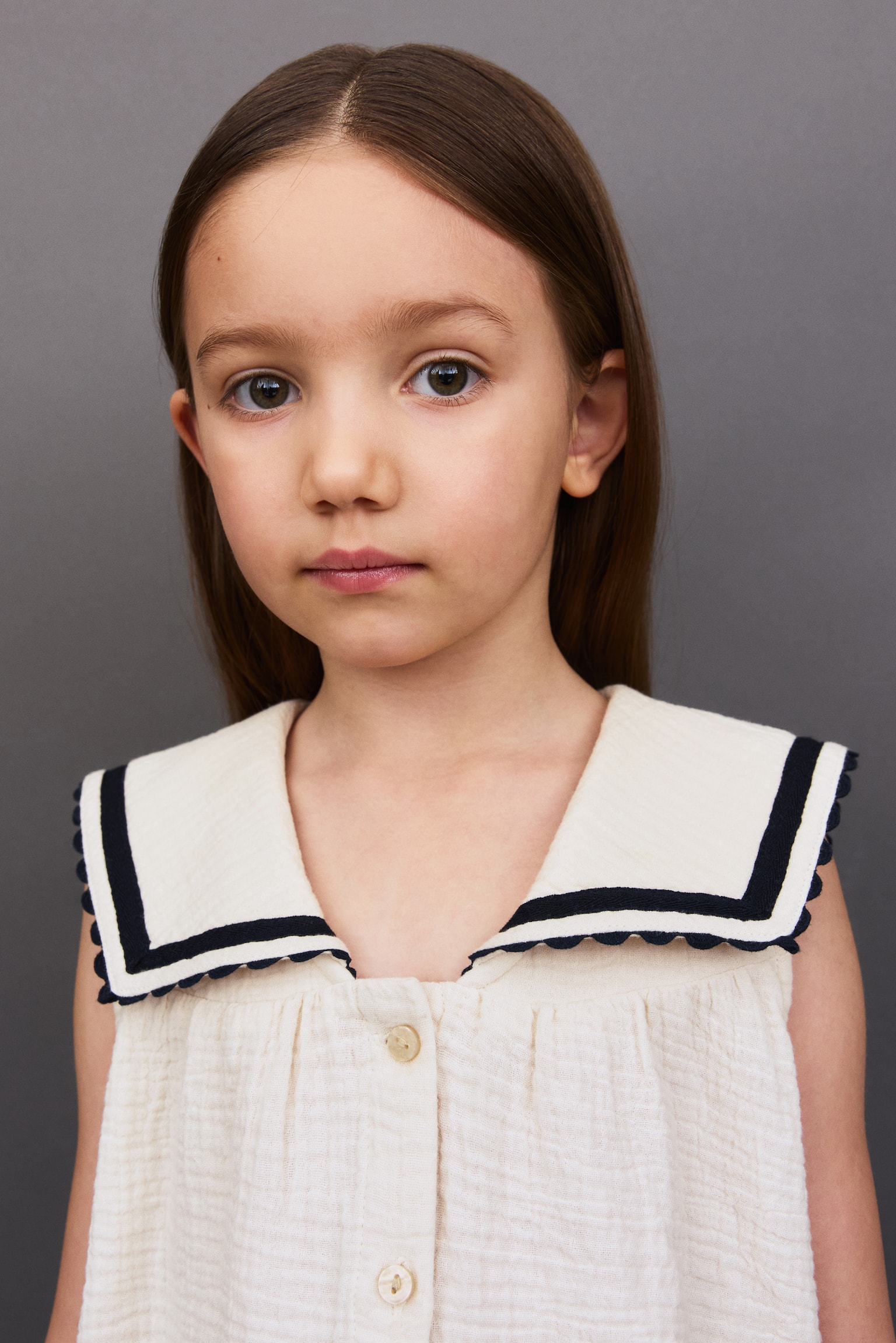 Blouse en mousseline de coton - Beige clair - 3