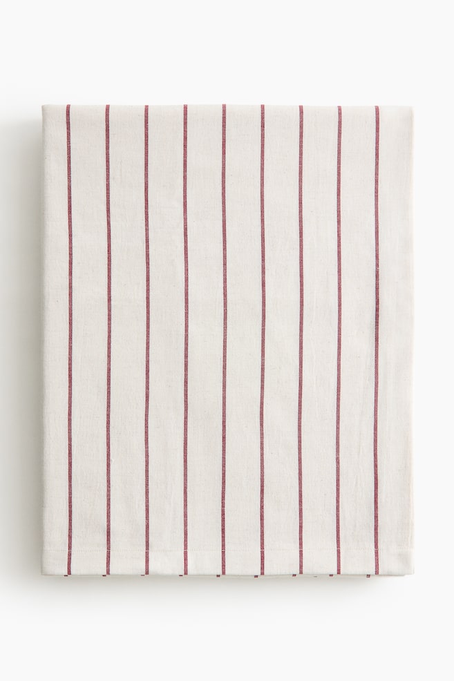 Patterned Linen-Blend Tablecloth - Cream/dark red striped/White/beige striped/Cream/brown striped/Cream/dusty yellow striped/Cream/dusty blue striped/White/checked/Dusty yellow/checked/Dusty blue/checked/Dark red/checked - 1