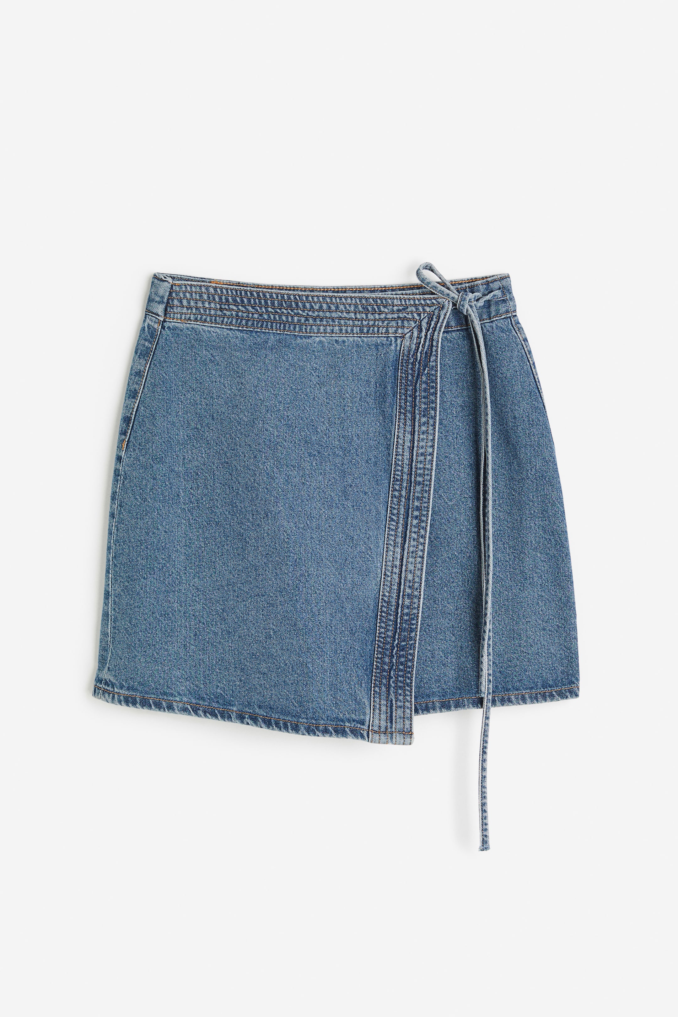 Visa större bild: Omlottkjol i denim - Denimblå - DAM | H&M SE 1
