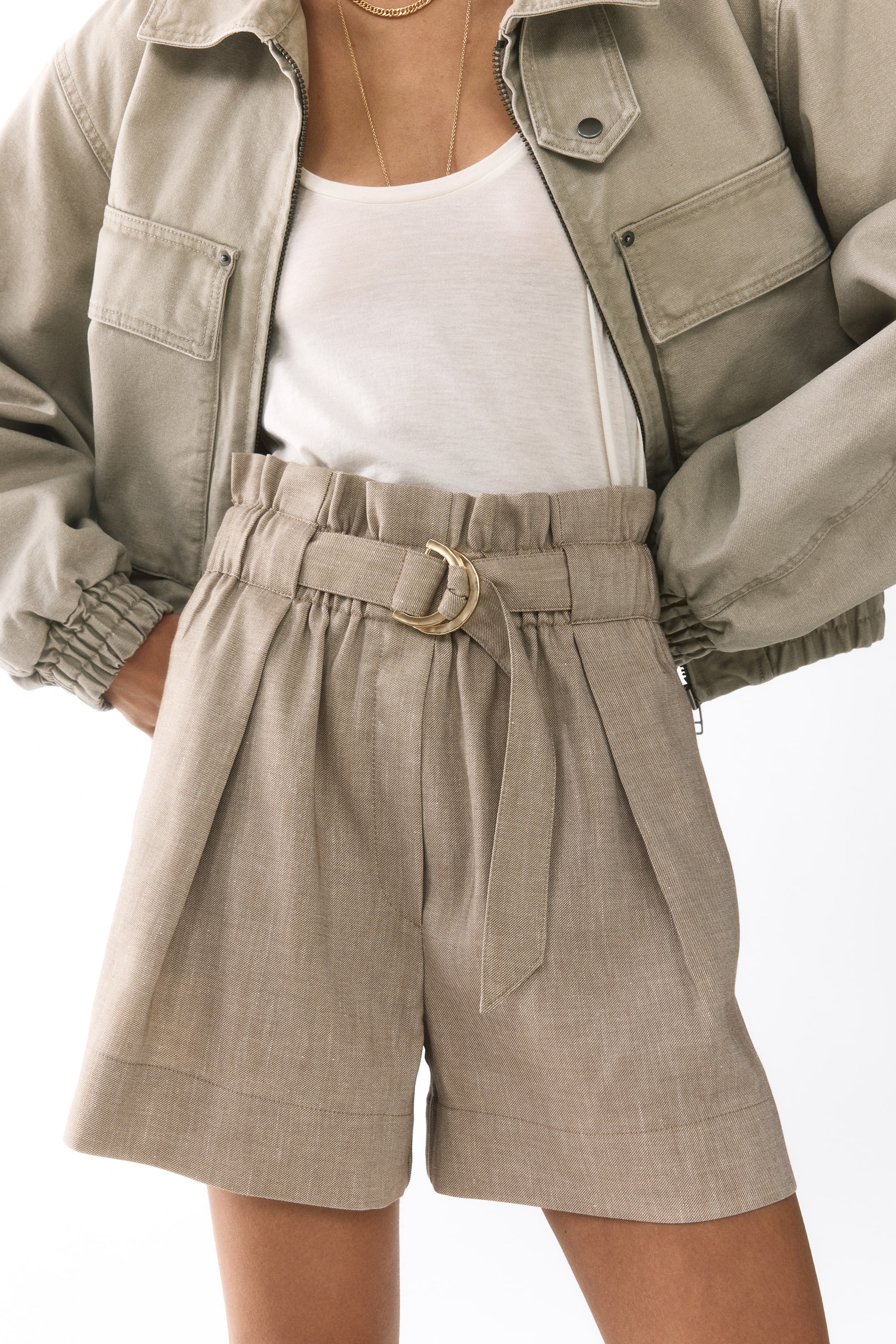 Paper Bag Shorts with Belt