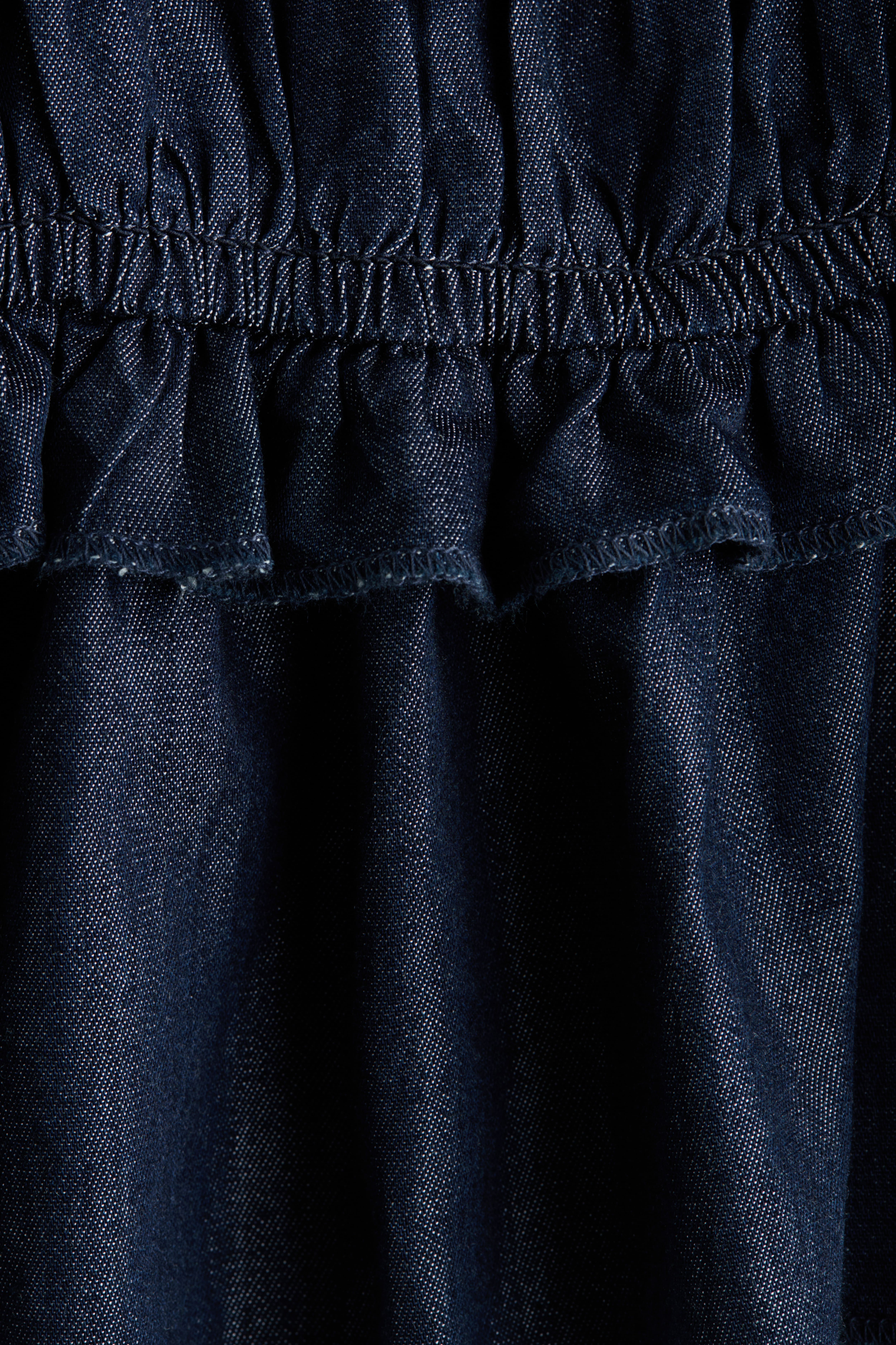 Smocked denim top