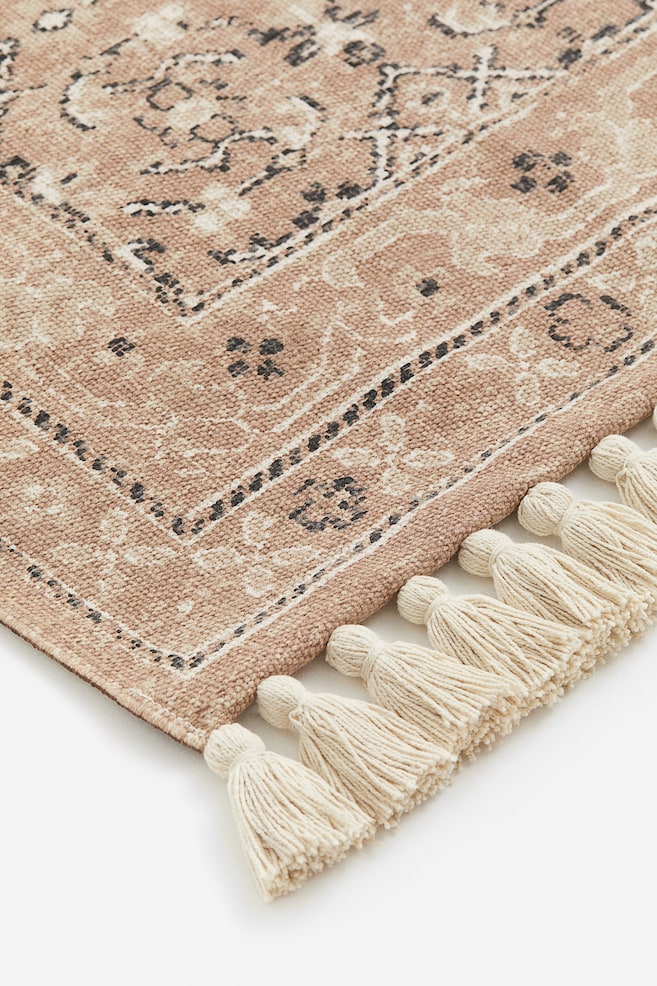 Fringed patterned rug - Light pink/Patterned - 2