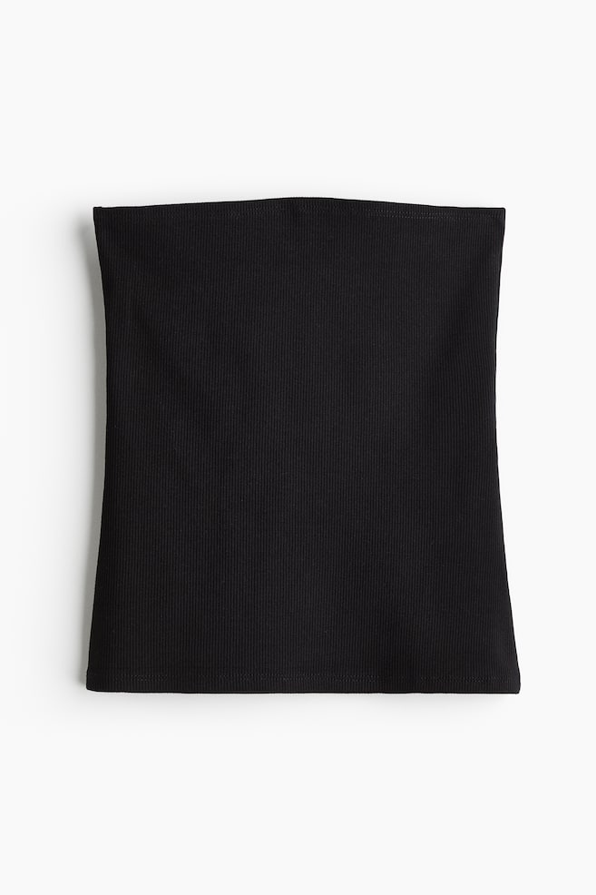Ribbed tube top - Black/White/Light grey marl - 1