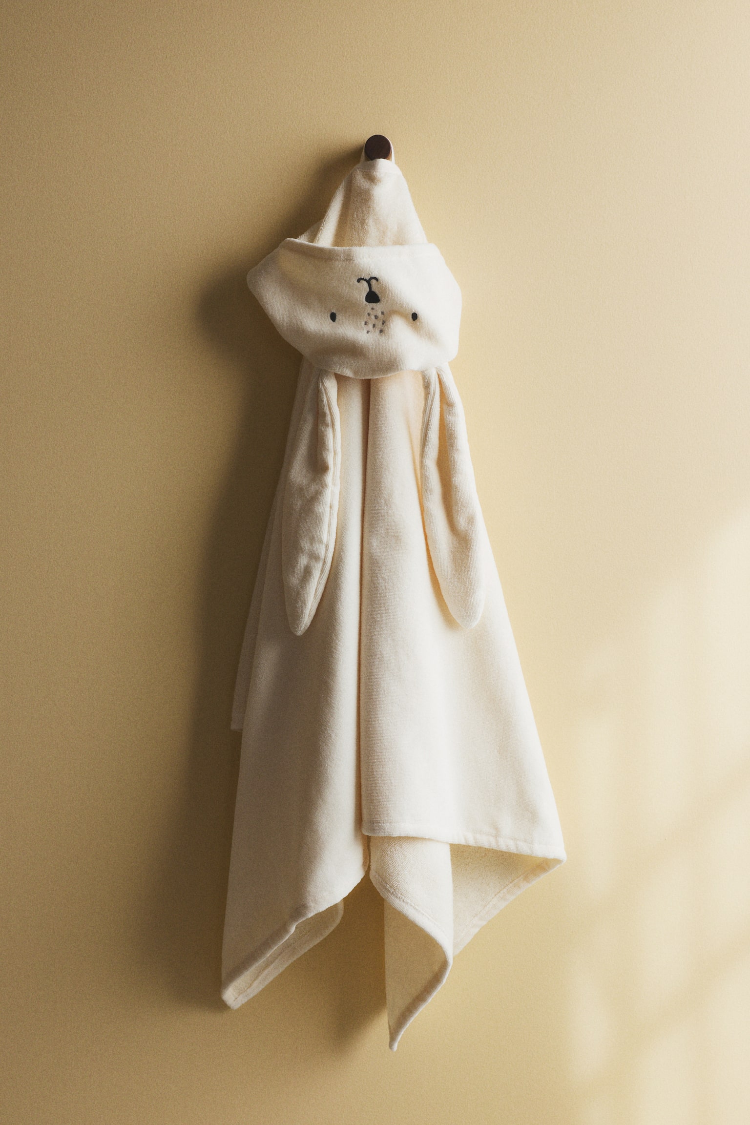 Hooded bath towel-Natural white/Rabbit - 2