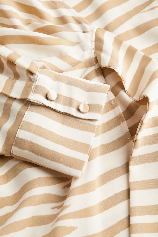 Wrap dress - Light beige/Zebra print/Light beige/Light pink/Black/Leaves - 5