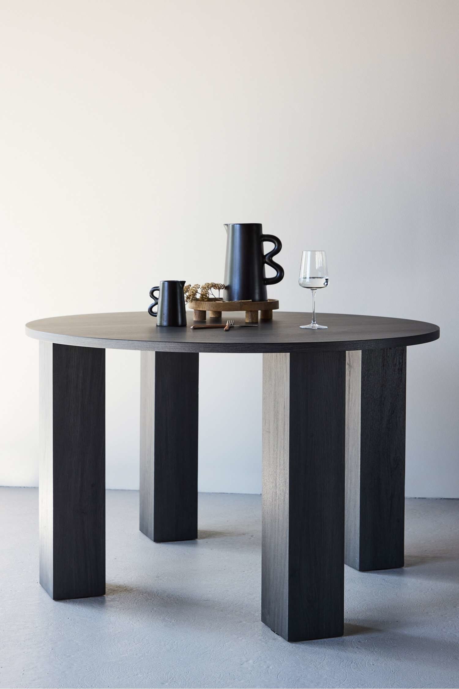 Table À Manger Ronde Juno - Mdf, Noir