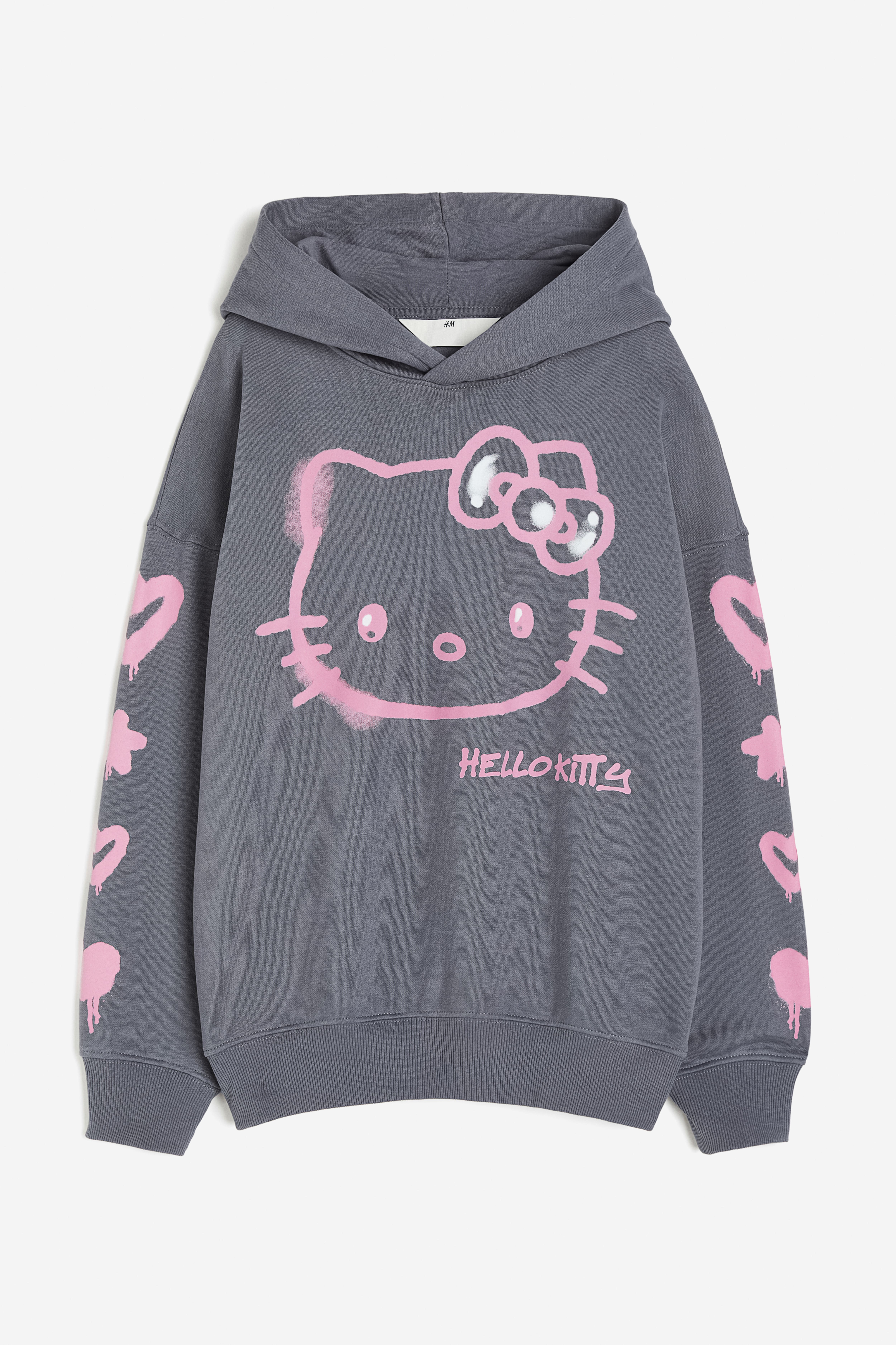 Oversized Printed Hoodie Gray Hello Kitty Kids H M CA