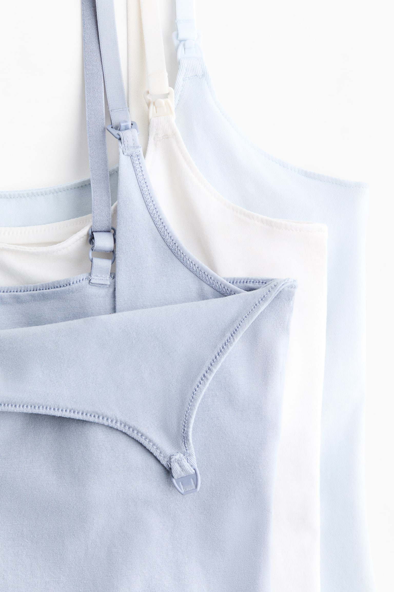 MAMA Top dla karmiącej 3-pak - Jasnoniebieski/Biały/Jasnobeżowy/Czarny/Biały/Burgundowy/Zakurzony róż/Czarny/Biały/Szary melanż/Biały/Szałwiowa zieleń/Jasnoróżowy/Kremowy/Ciemnoszary/Biały/Czarny/Beżowy/Czarny/Biały/Burgundowy/Pudroworóżowy - 2