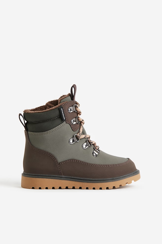Waterproof lace-up boots - Khaki green/Dark brown/Black/Dusty pink/Light brown - 2