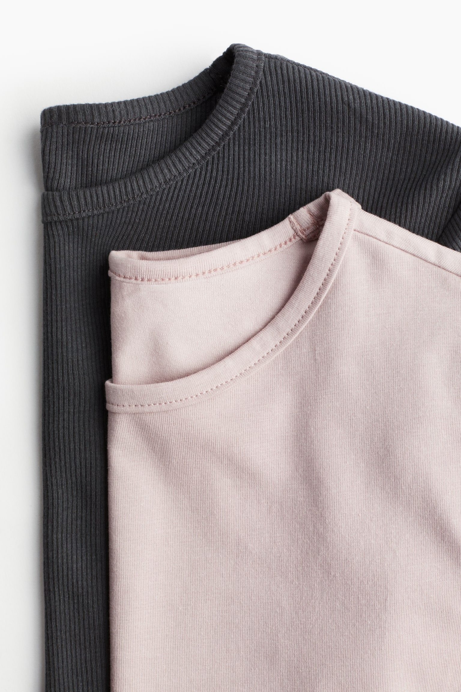 Футболки H&M 2-pack T-shirts, цвет: Розовый / Серый — фото 2
