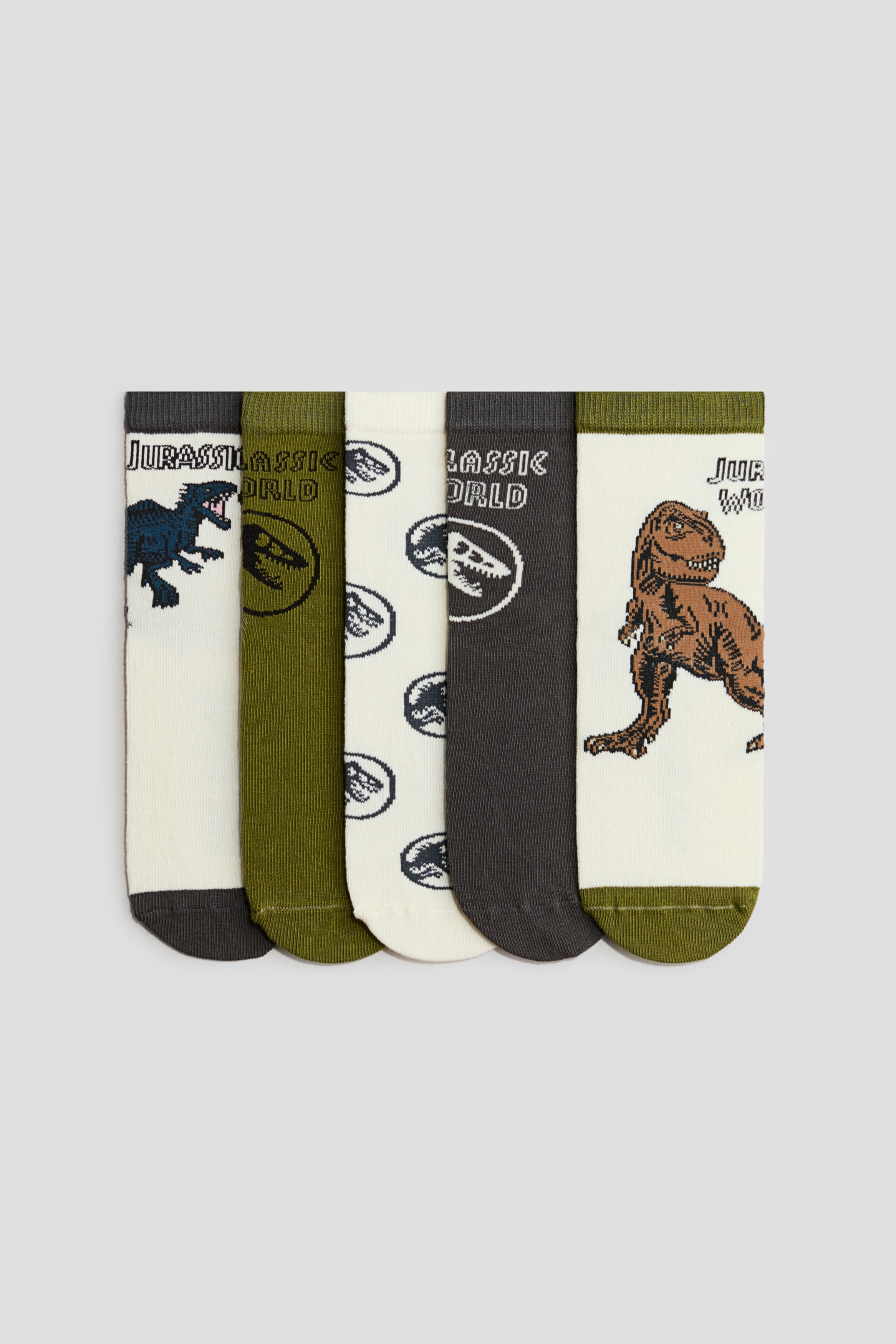 ガリガリ　JC-05＆Socks Khaki green/Jurassic World 5-Pack Patterned Socks for kids | H&M CA