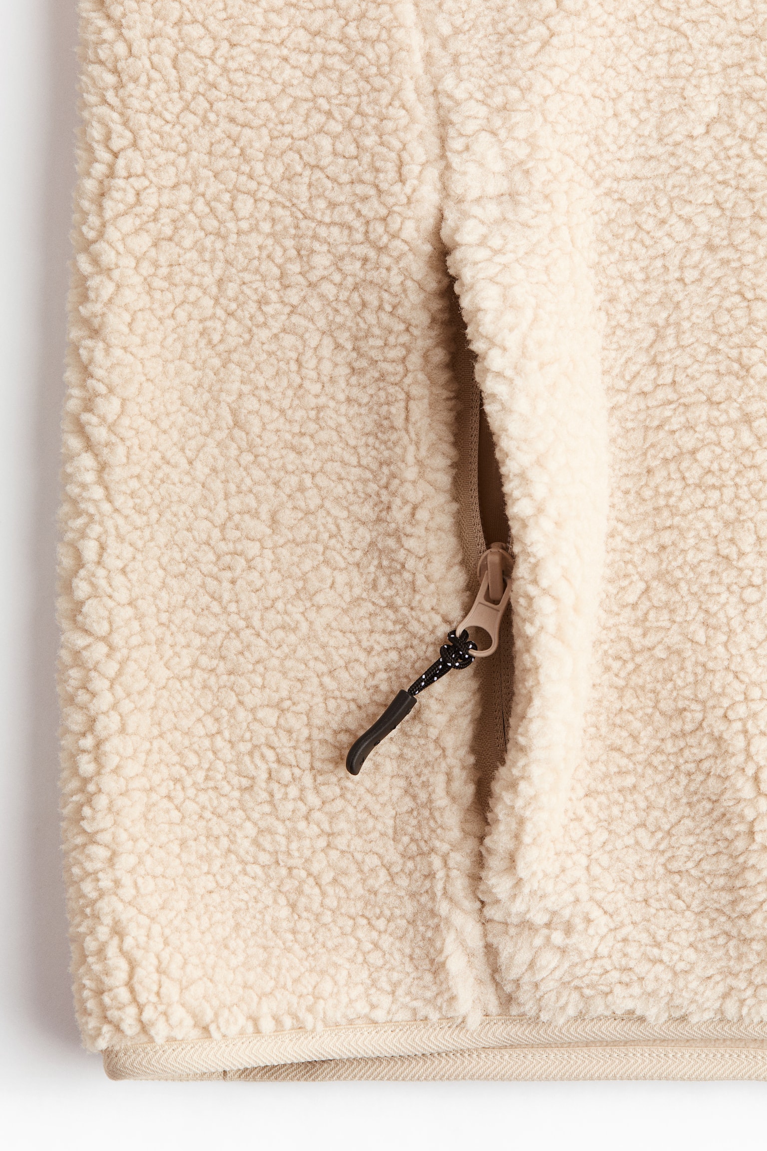 Мужская куртка H&M Teddy Fleece Activewear, цвет: Бежевый — фото 7