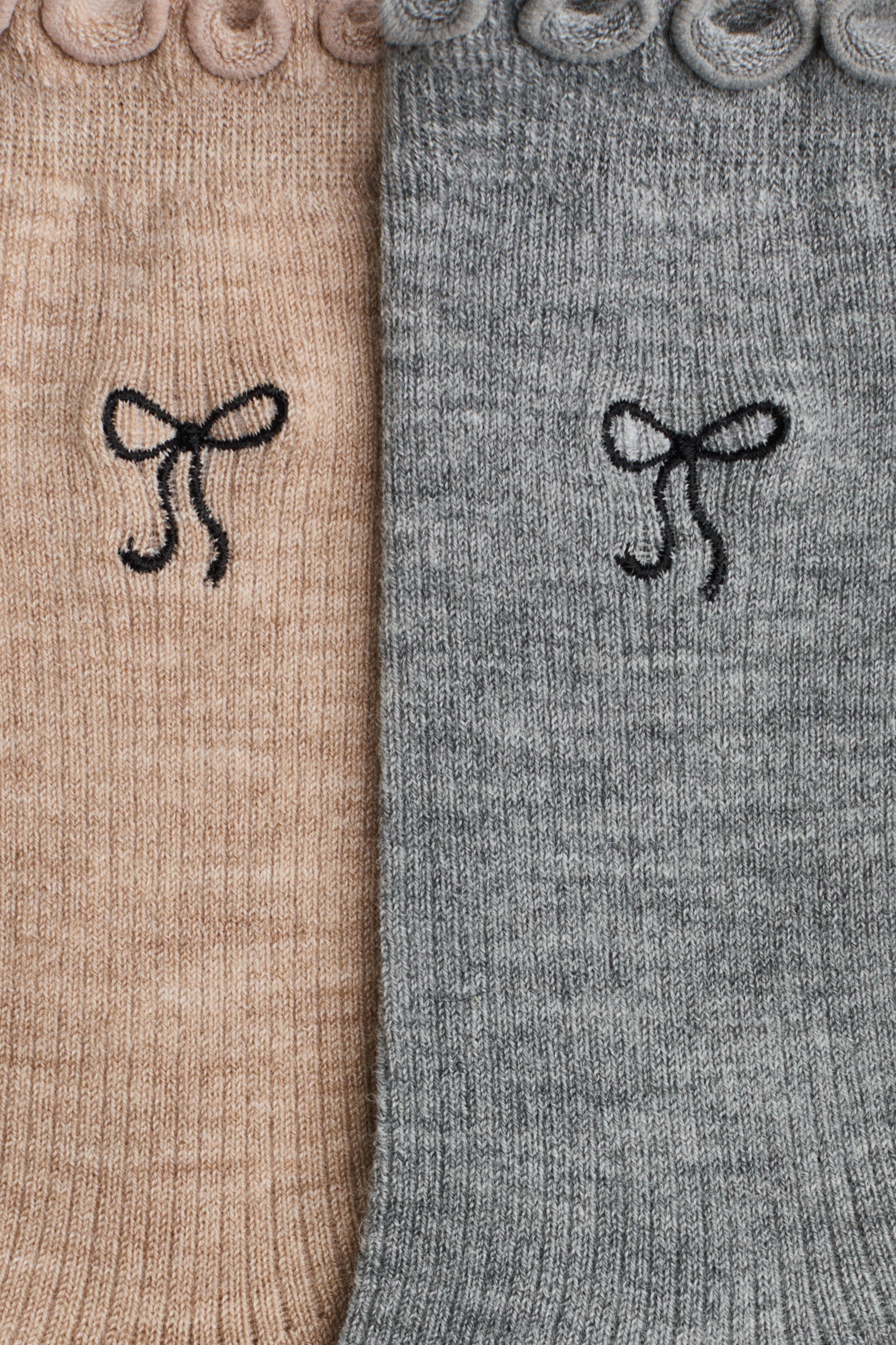 2-pack wool-blend socks - Grey marl/Beige marl - 2