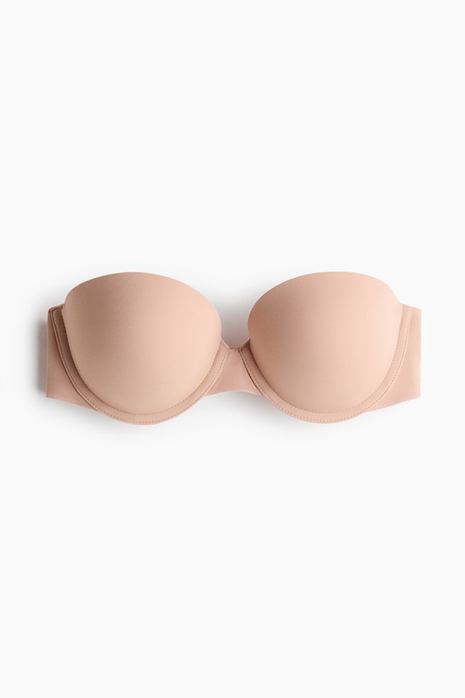 Push-up microfibre balconette bra - Beige/Black - 1