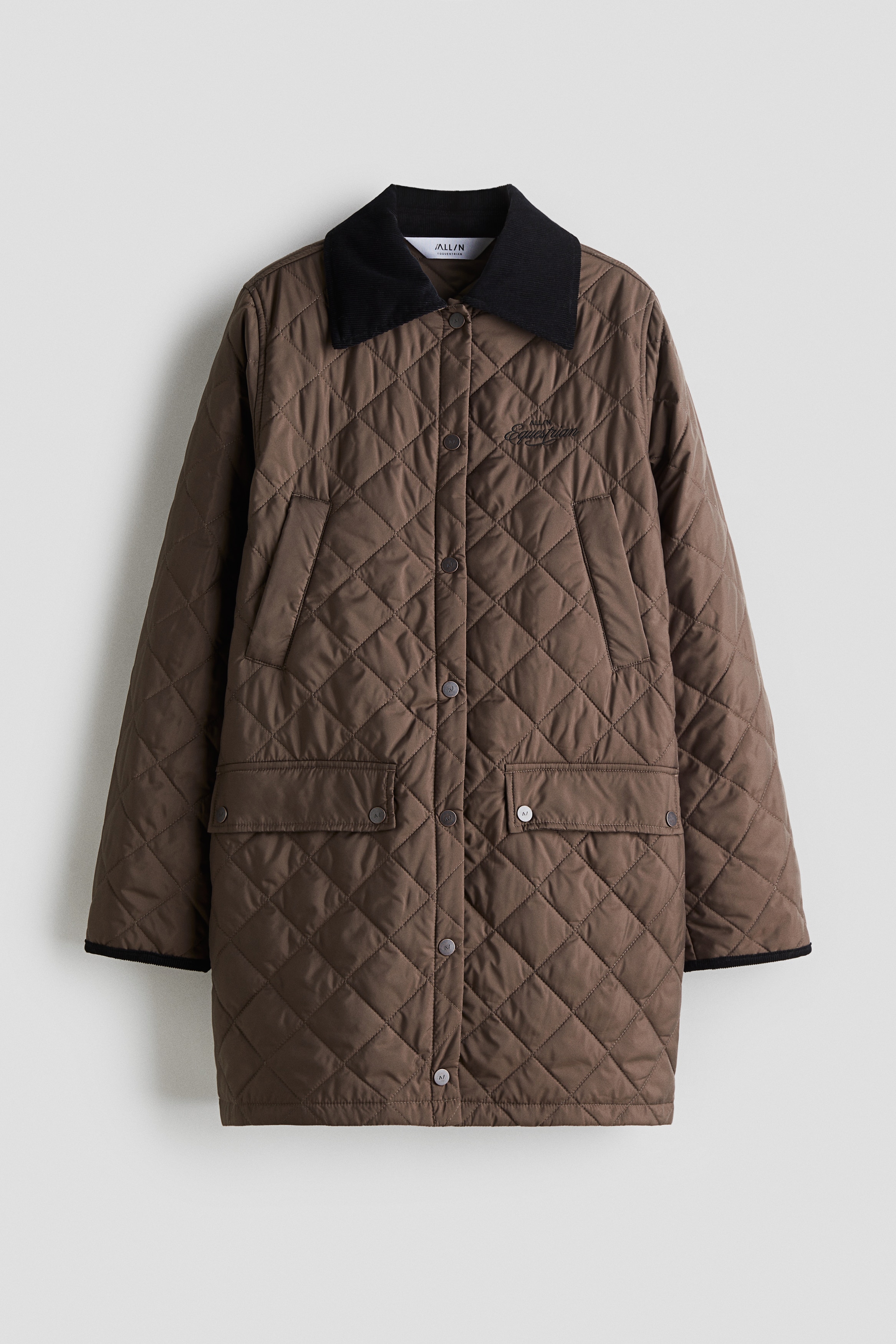 Pikowana kurtka - Brązowy/Brązowy