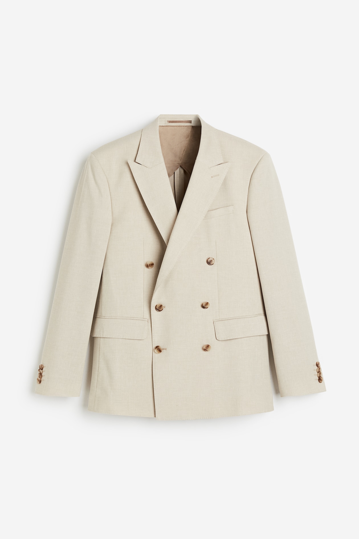 Regular Fit Double-breasted jacket - Light beige - Men | H&M IN