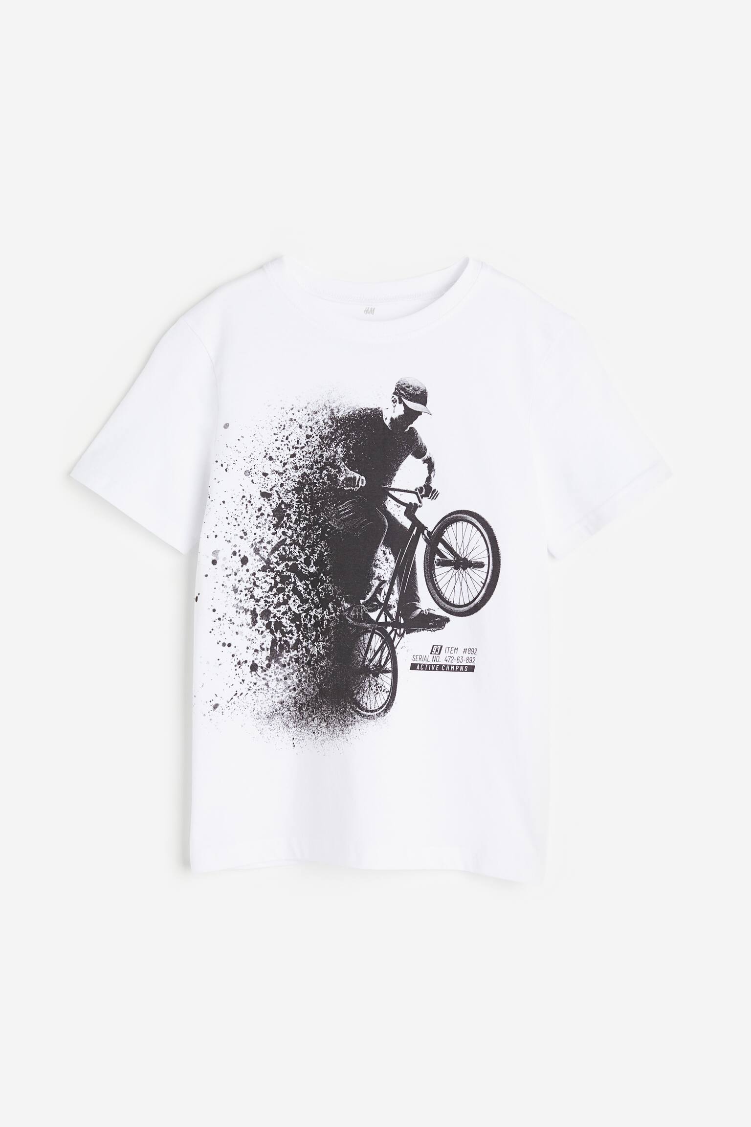 Printed cotton T-shirt - White/Mountain Biking/Black/Los Angeles/Black/Patterned - 1