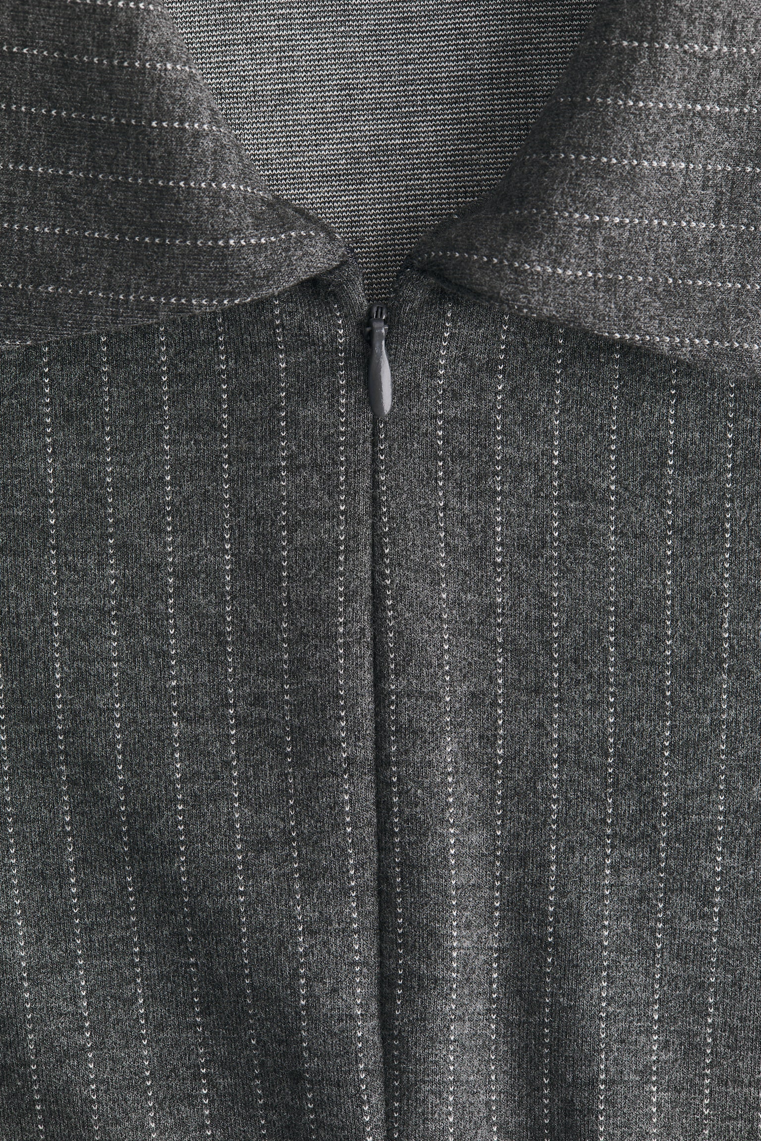 Collared jersey dress - Grey marl/Pinstriped - 5