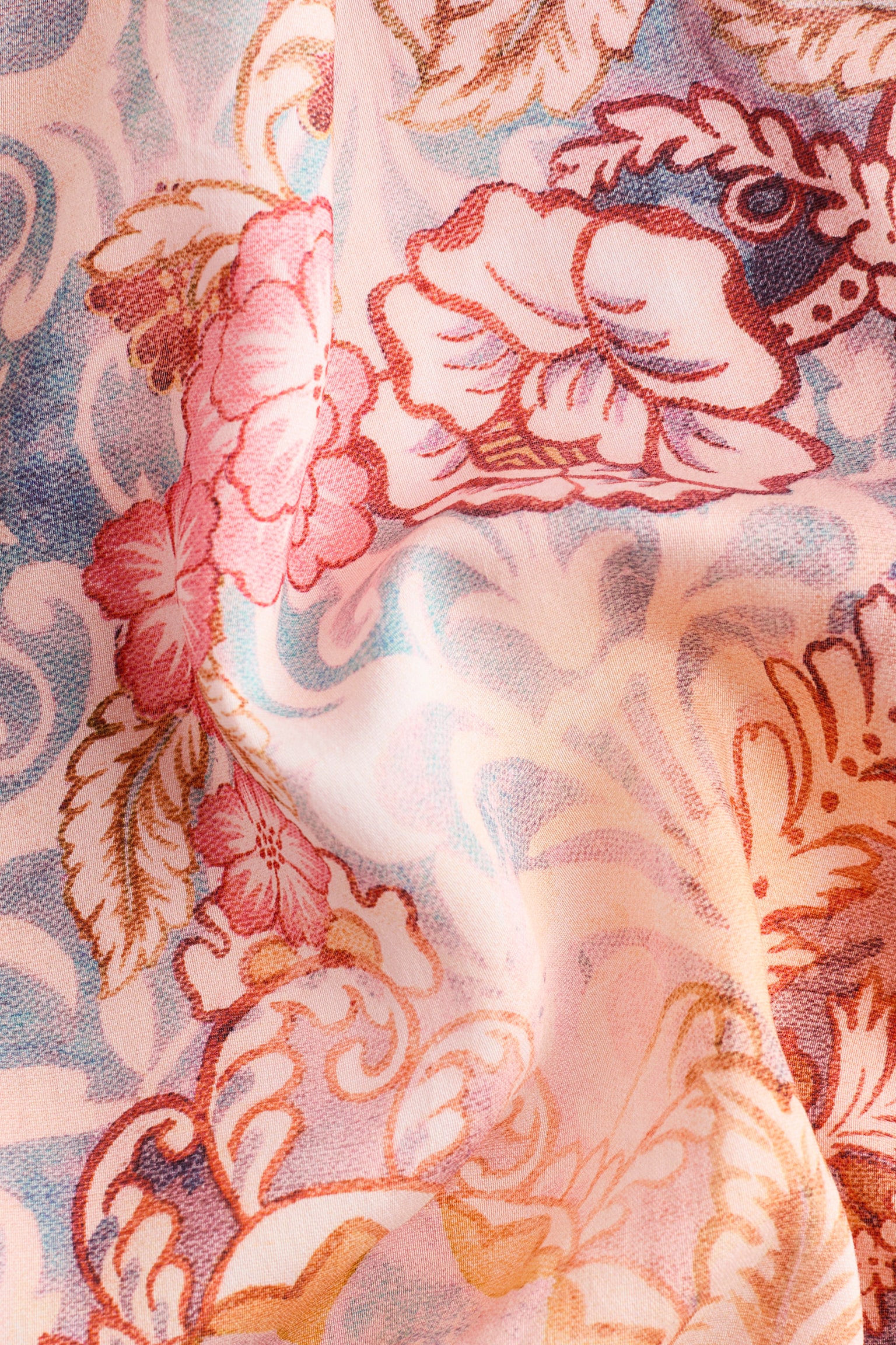 Vestido halter con aberturas-Anaranjado/Diseño paisley - 5