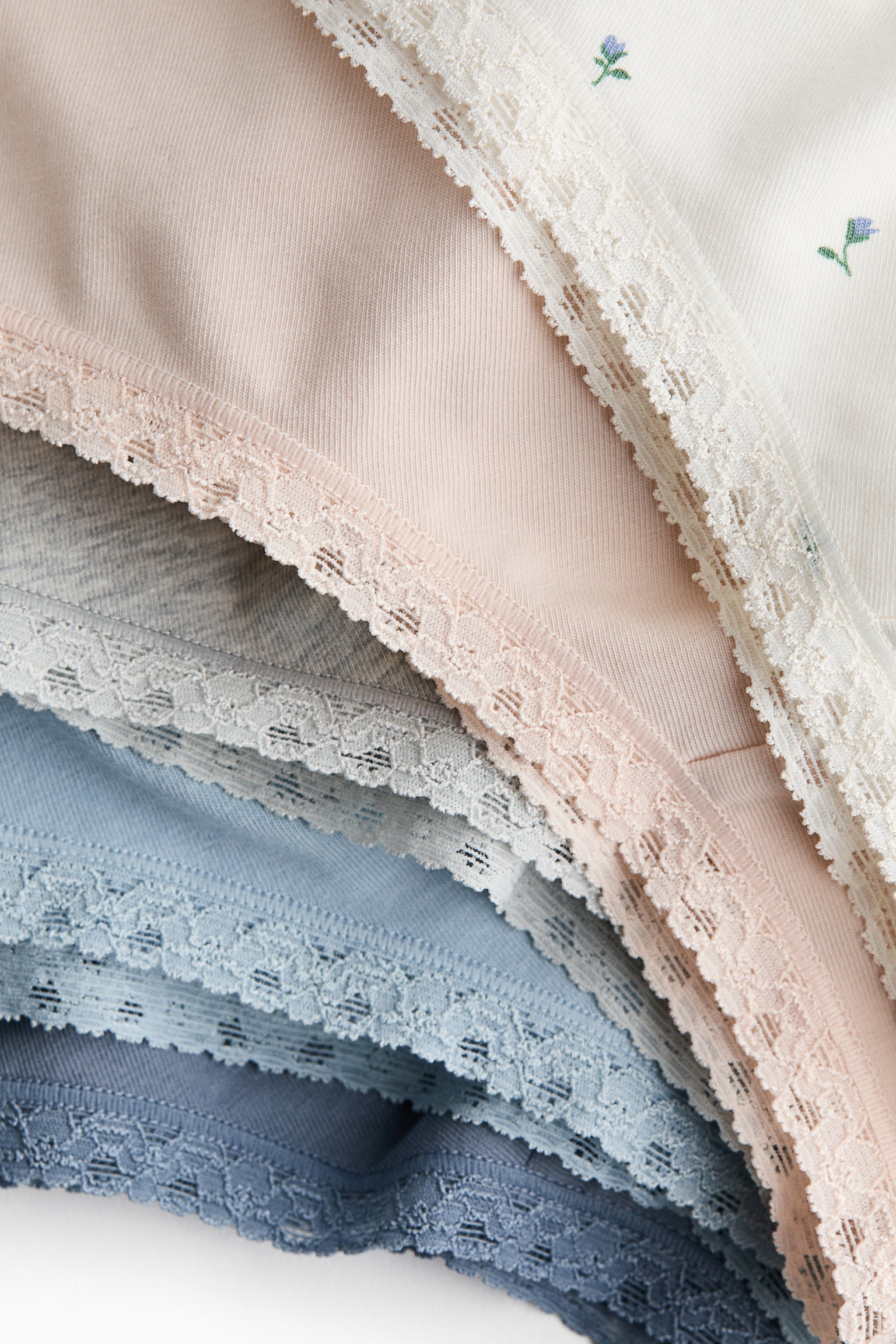 5-pack cotton hipster briefs - White/Blue floral/Black/Black - 2