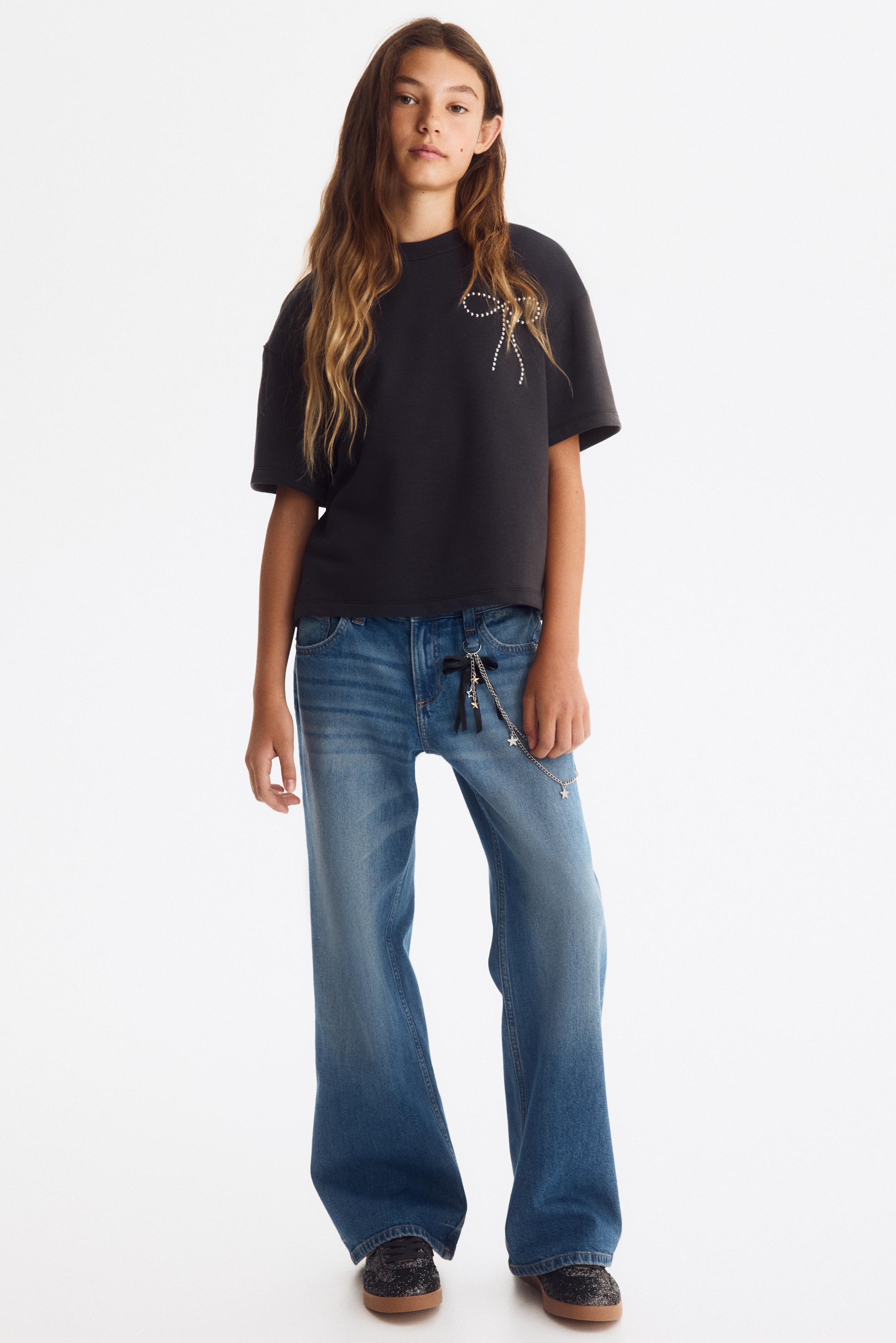 Baggy Fit Bootcut Leg Jeans - Bleu denim/Gris clair/Bleu denim/nounours/Bleu denim clair/fleuri