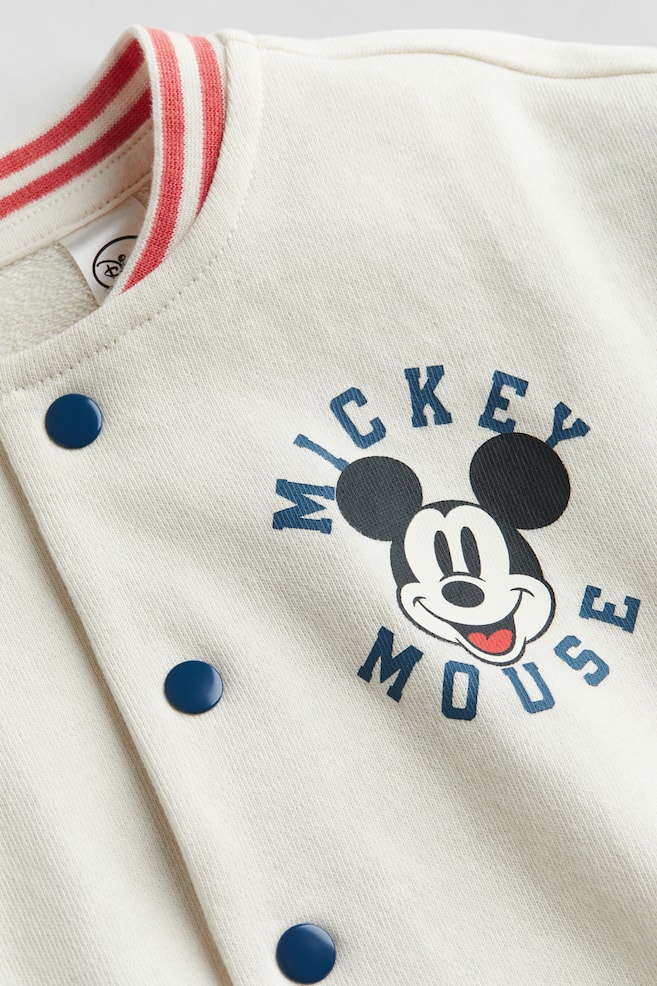 Printed baseball jacket - White/Mickey Mouse/Dark grey/SmileyWorld® - 3