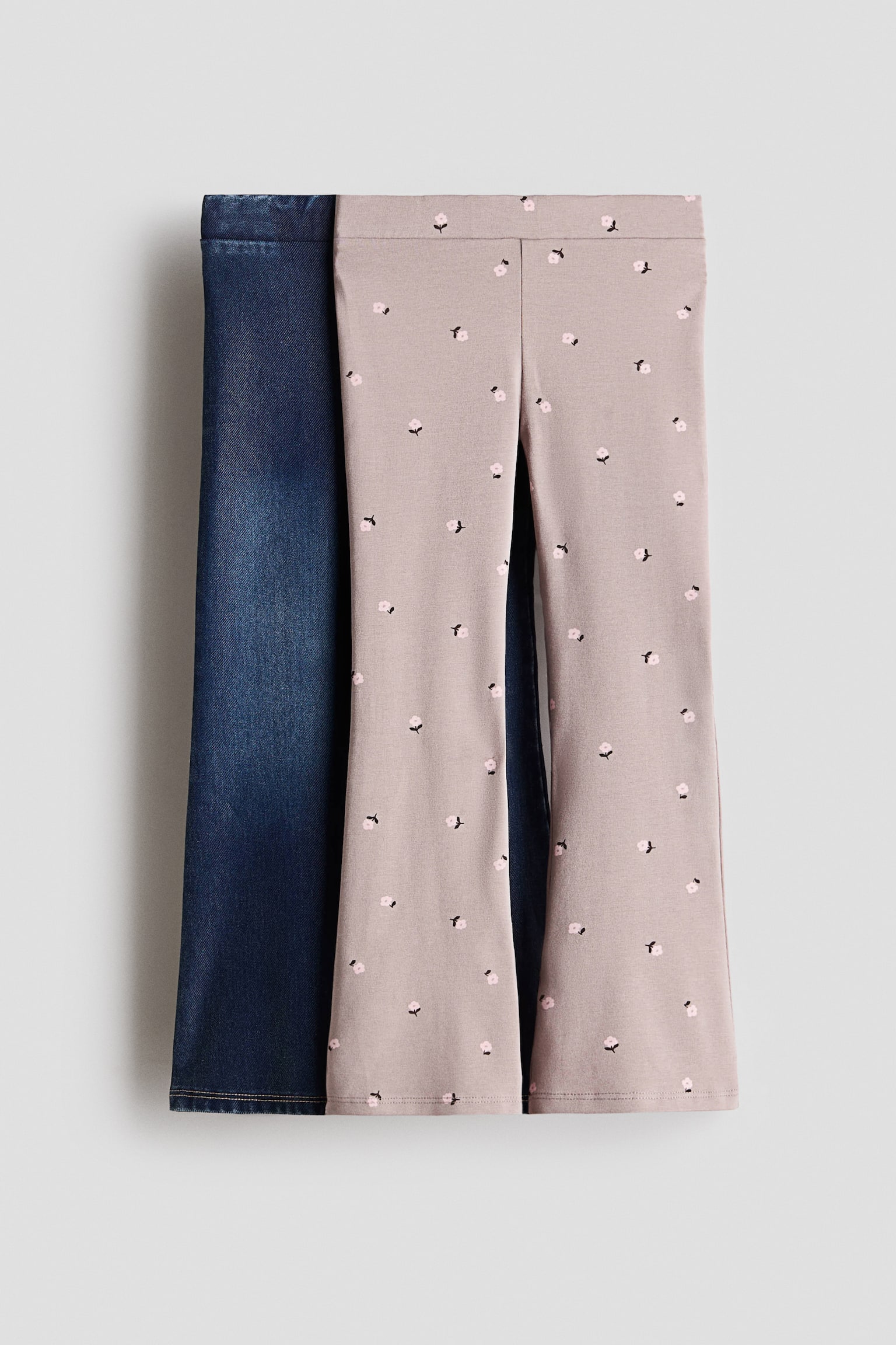2-pack jeggings - Denim blue/Floral/Dark denim blue/Bows/Dusty purple/Denim blue