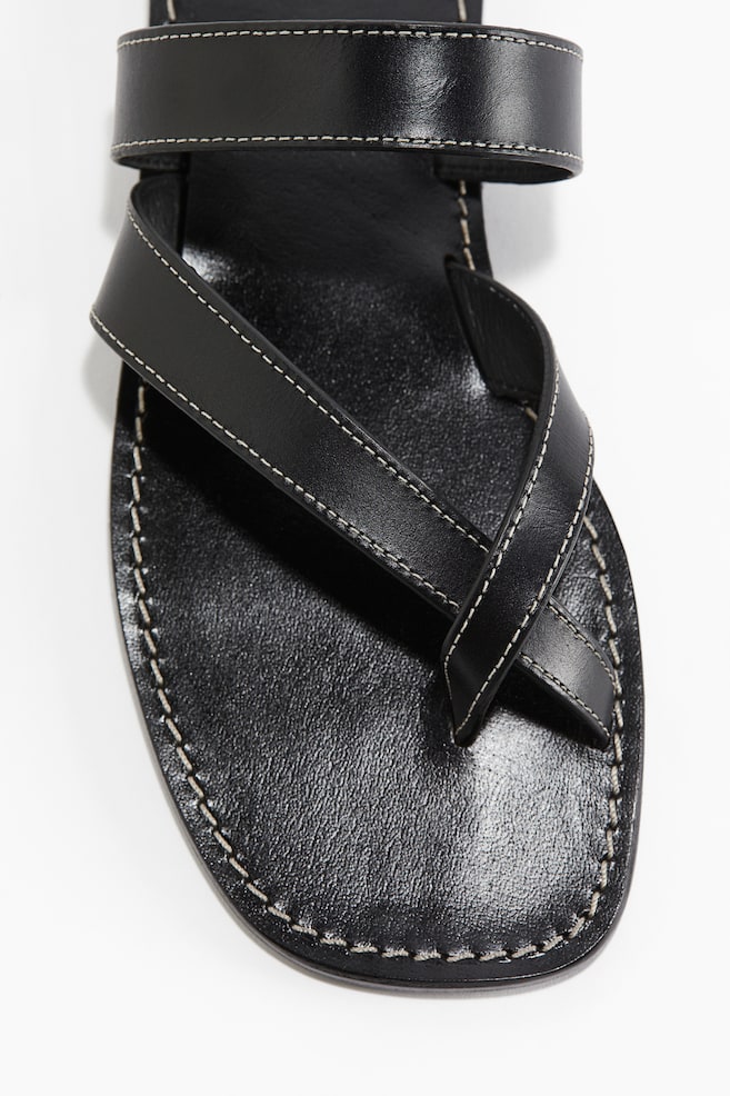 Sandales en cuir - Noir - 1