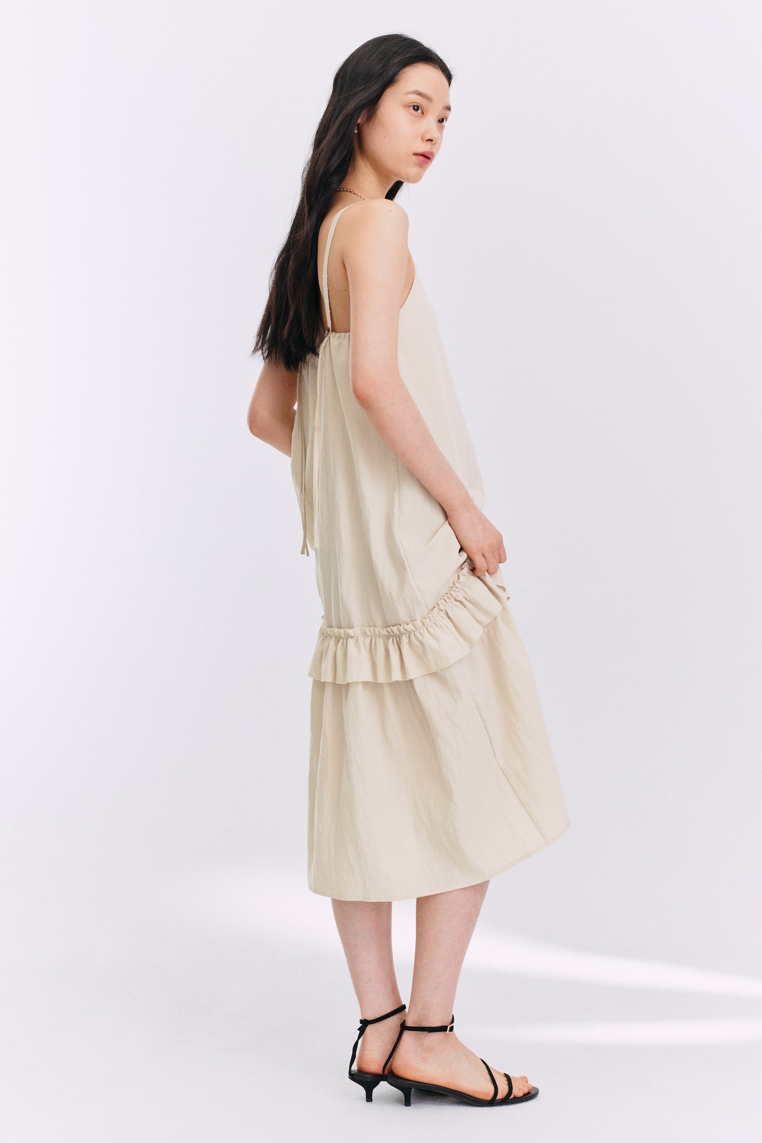 Strappy Dress - Light beige/Black - 3