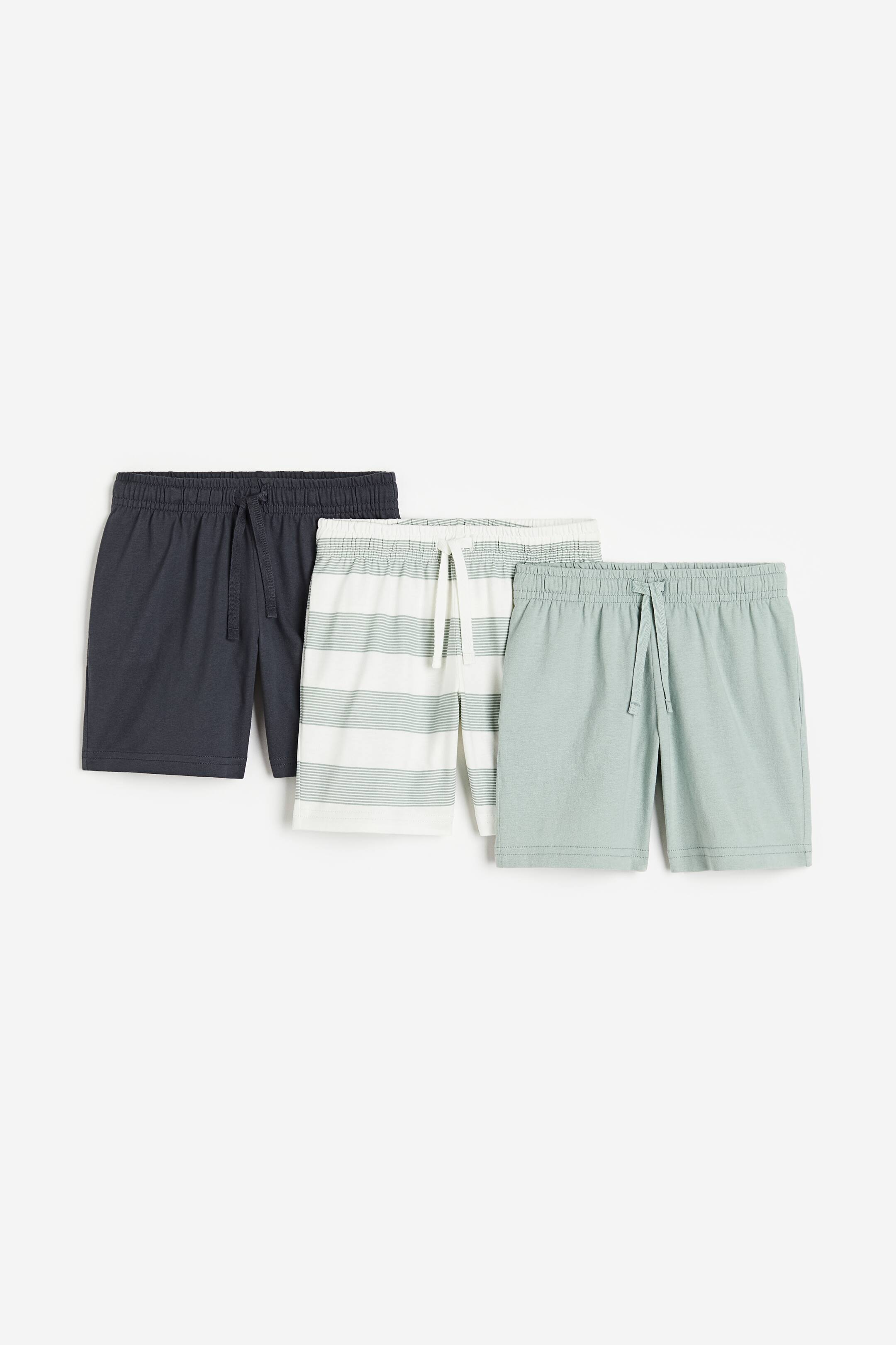 查看大圖: 3件入棉質平紋短褲 - 淺綠色/條紋 - Kids | H&M 1