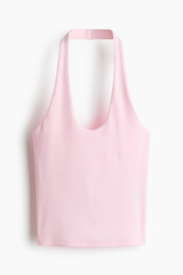 Ribbad halternecktopp