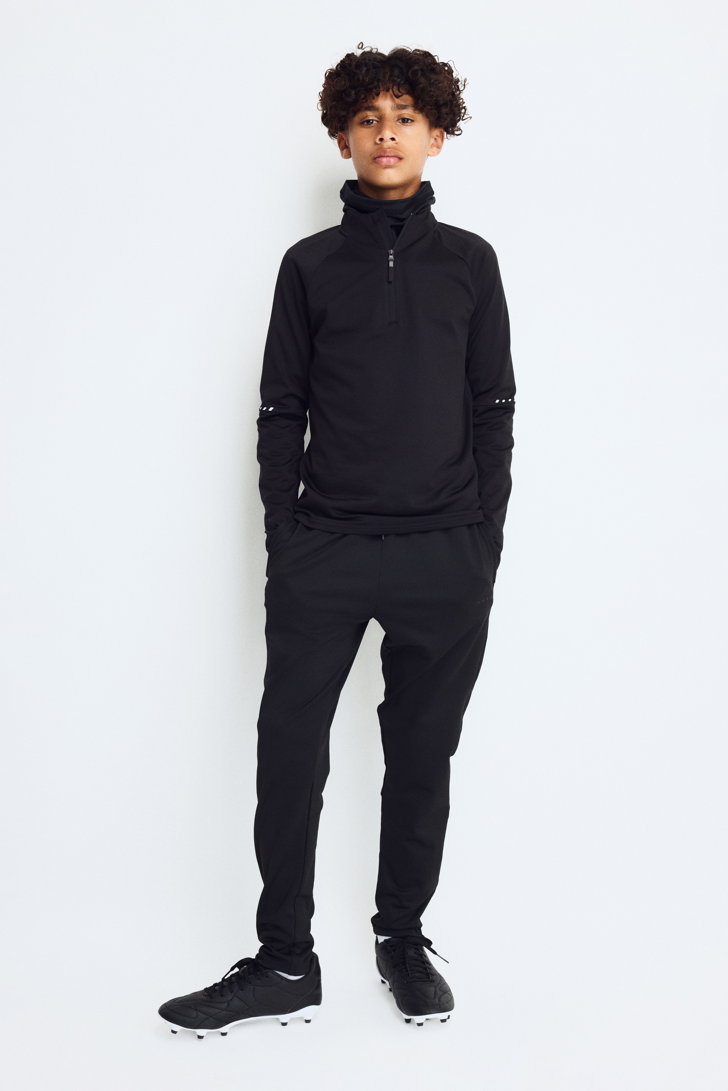 Football trousers with DryMove™ - Black/Dark green