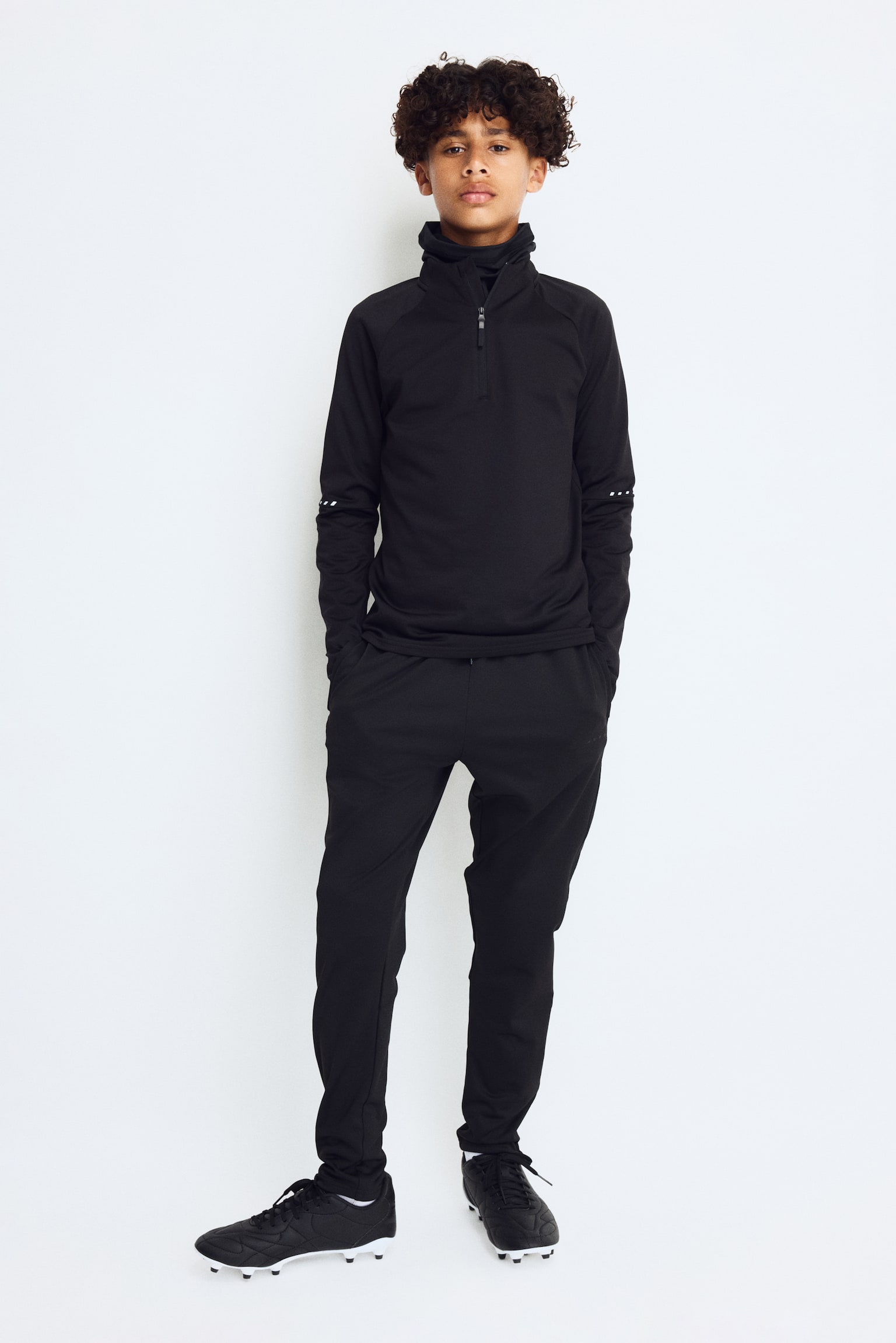 Football trousers with DryMove™ - Black/Dark green - 1