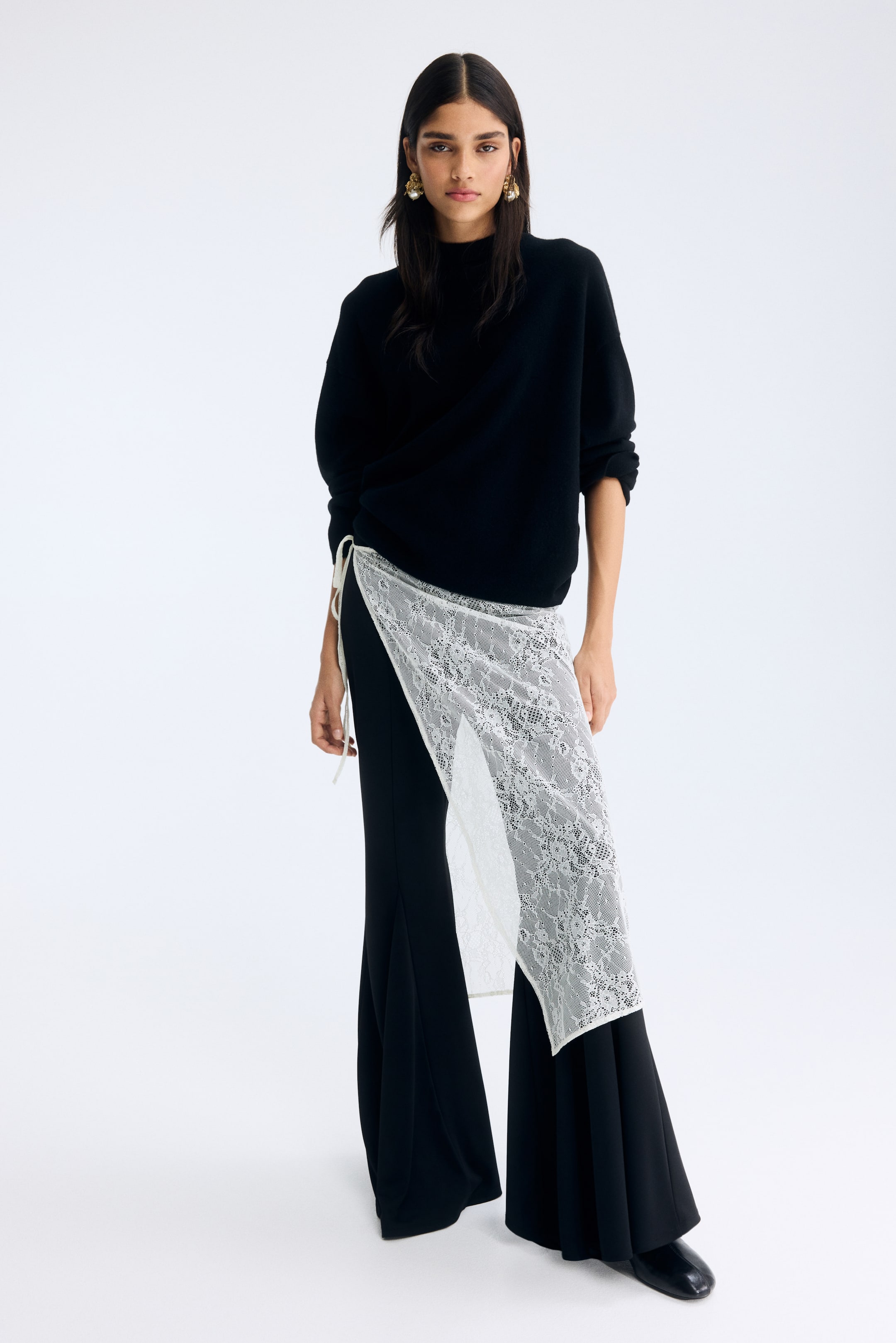 Zobacz większy obraz: Koronkowa spódnica kopertowa - Jasnobeżowy - ONA | H&M PL 2